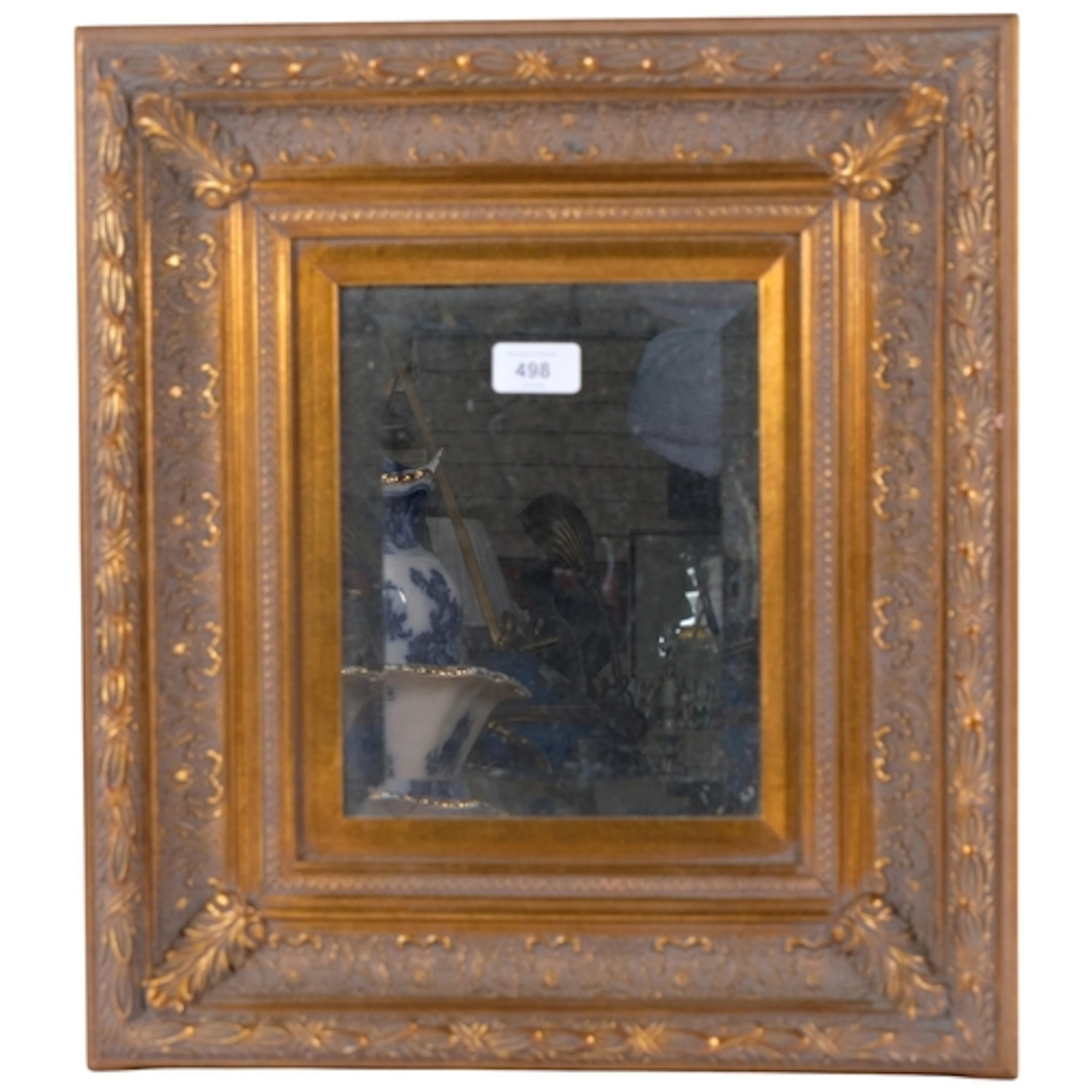 A Vintage giltwood cushion framed bevel-edged wall mirror, o...