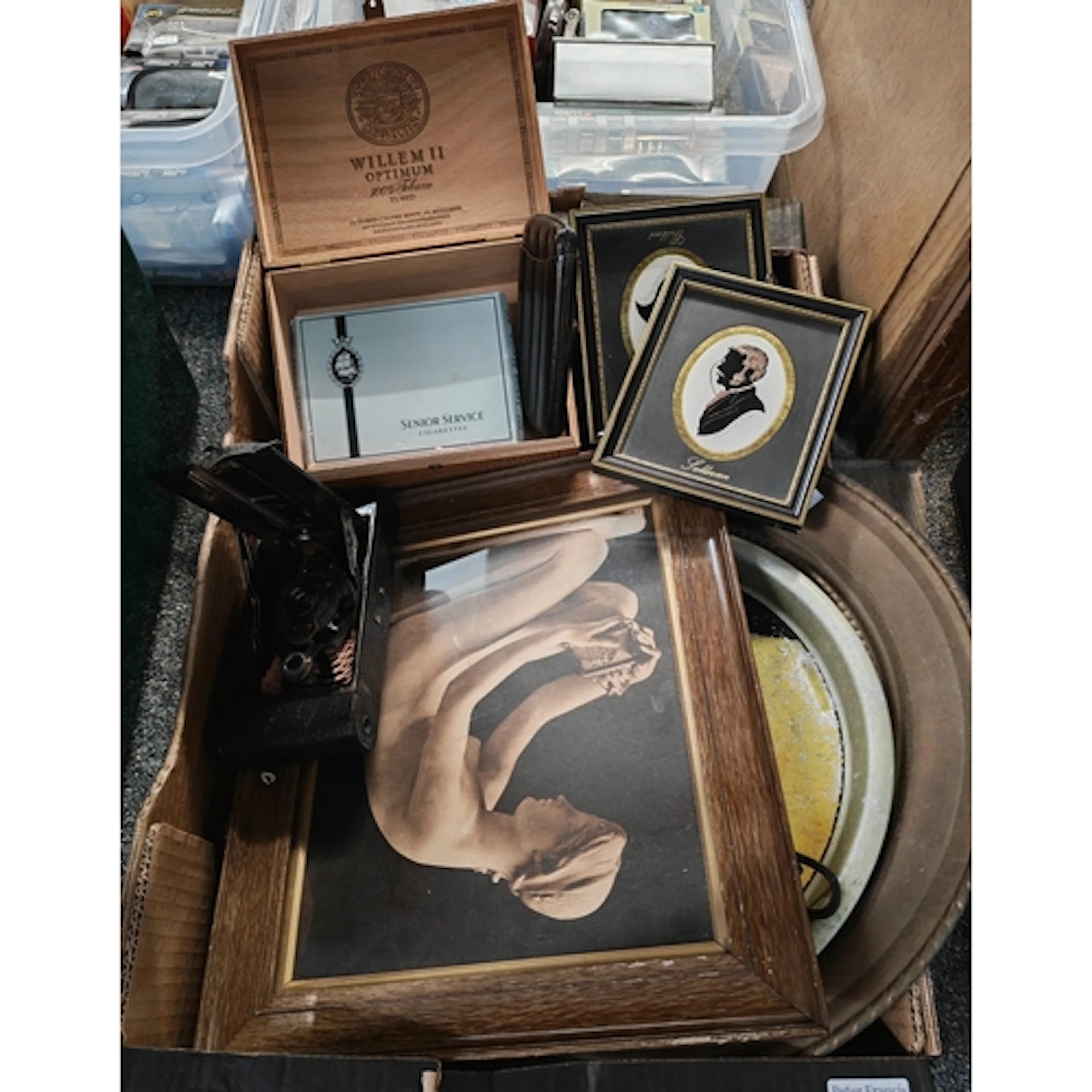 Collection of items to include: framed portrait prints and s...