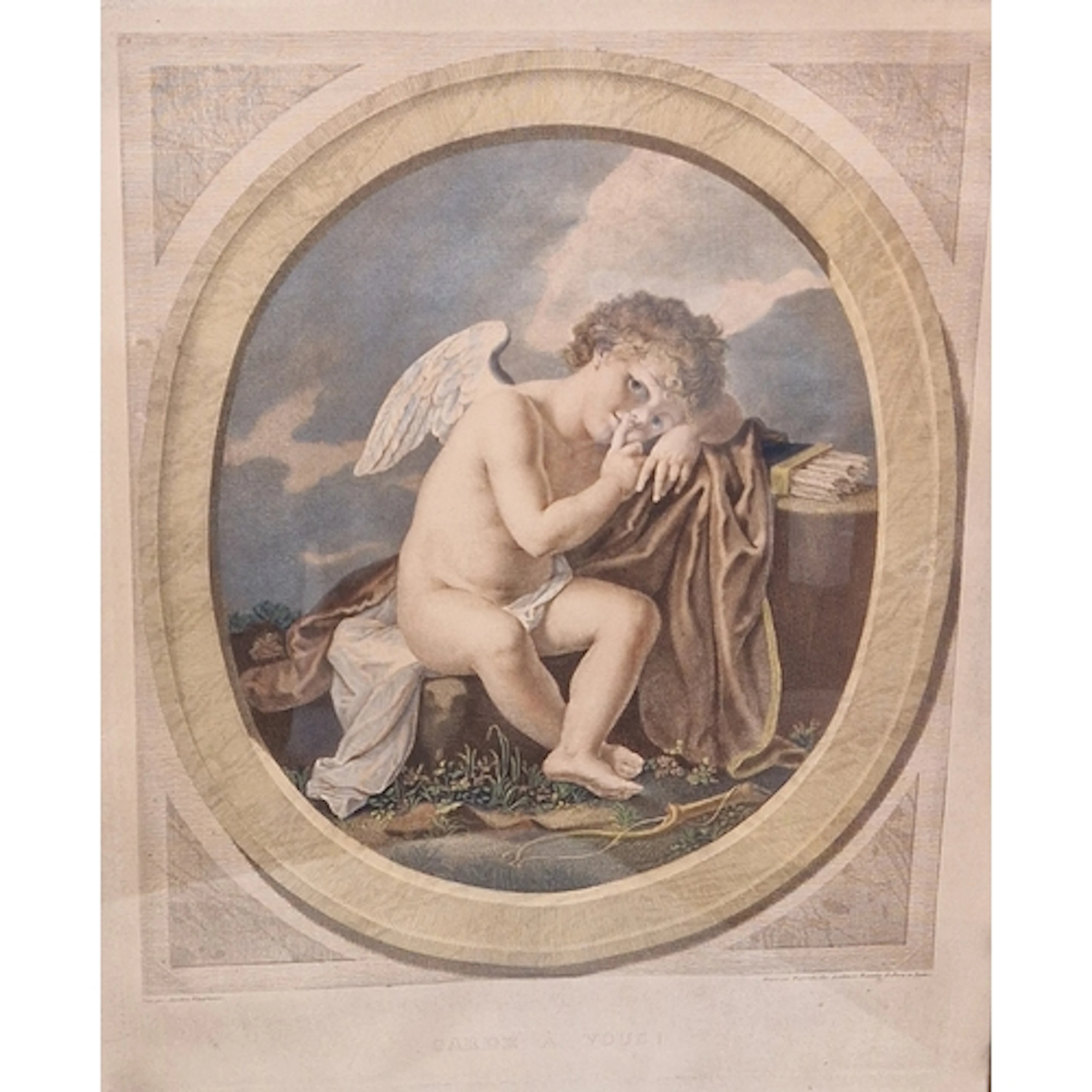AFTER ANGELICA KAUFFMANN.' Garde A Vous', coloured engraving...