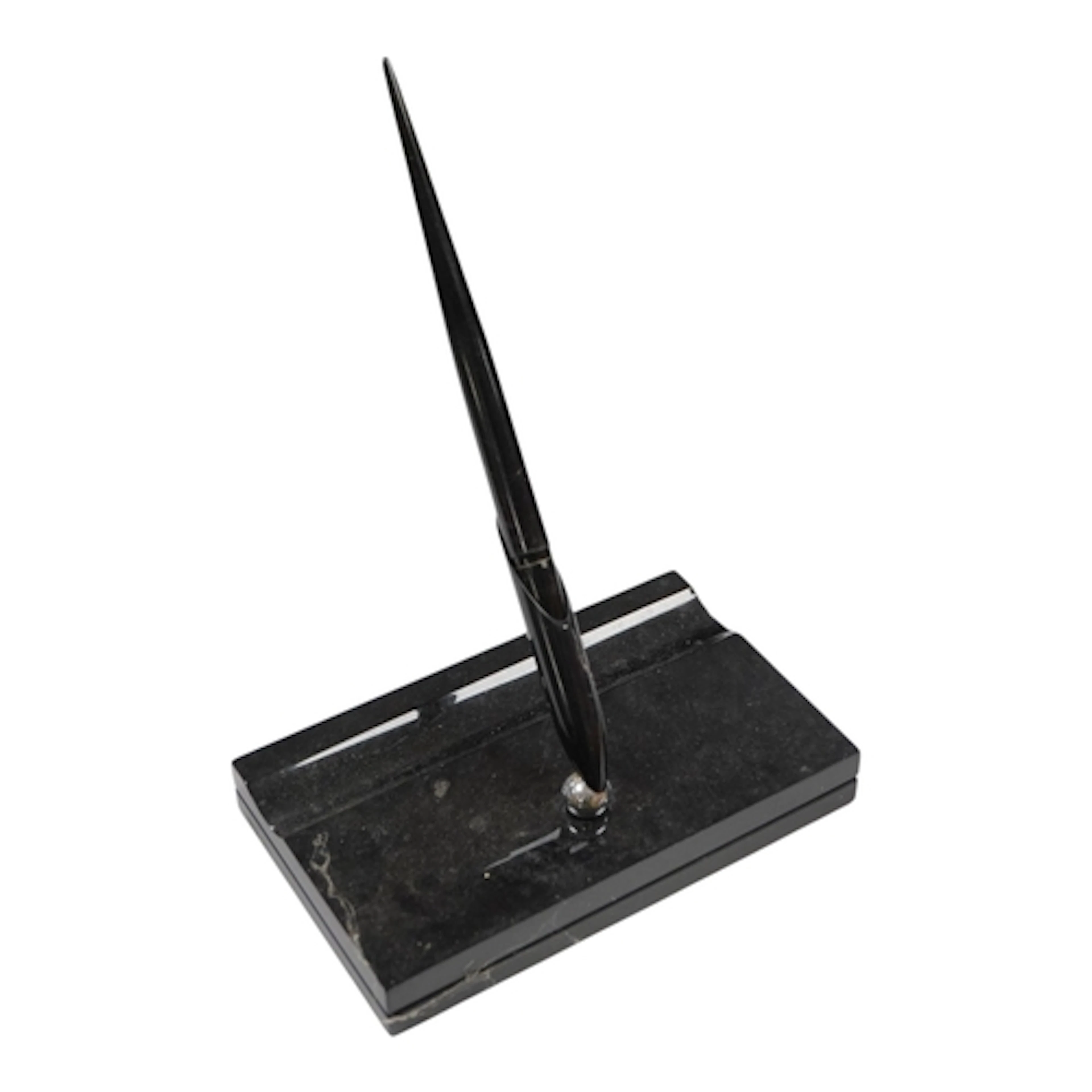 A Sheaffer desk base and matching Sheaffer desk pen fitted w...