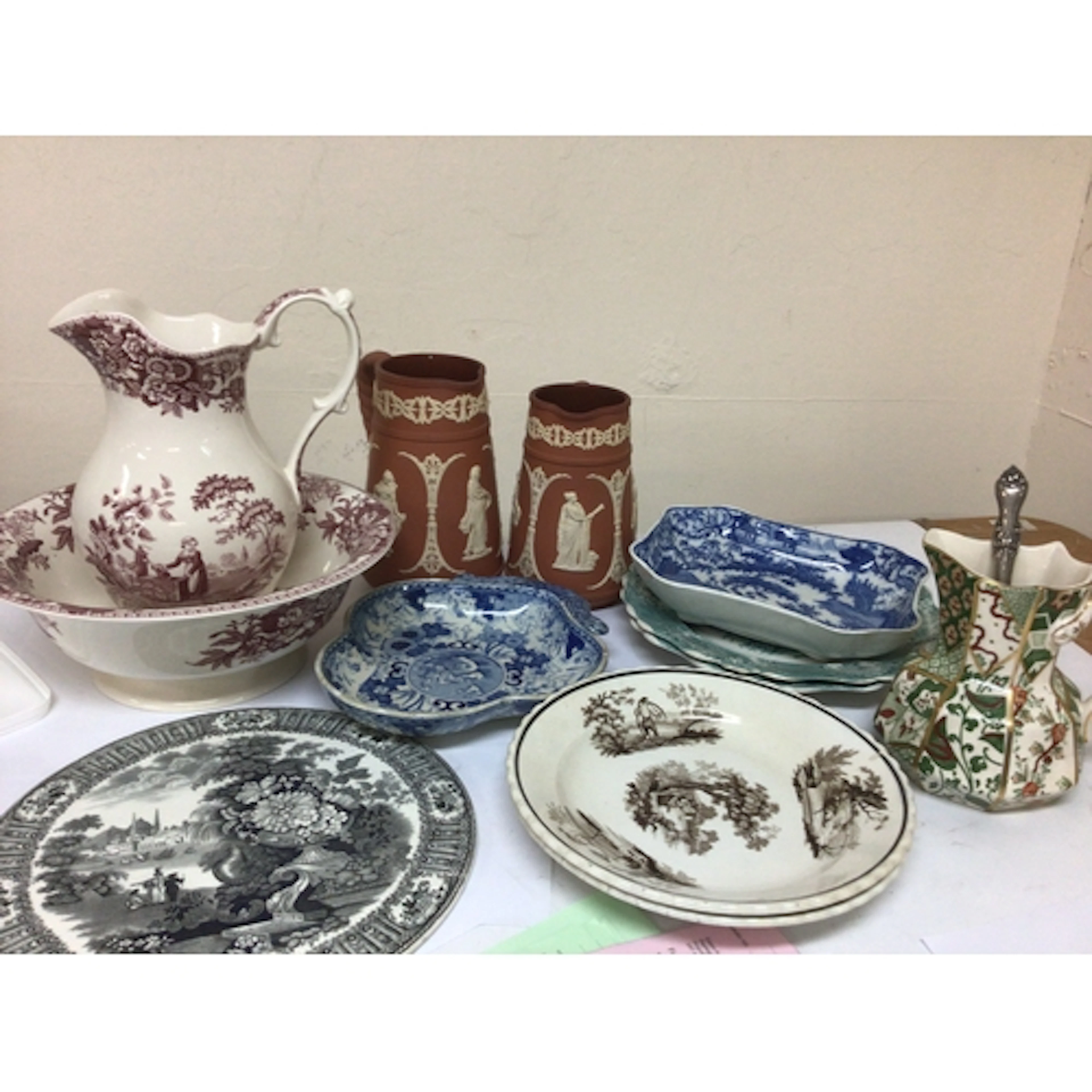 A collection of ceramics Victorian and later including...