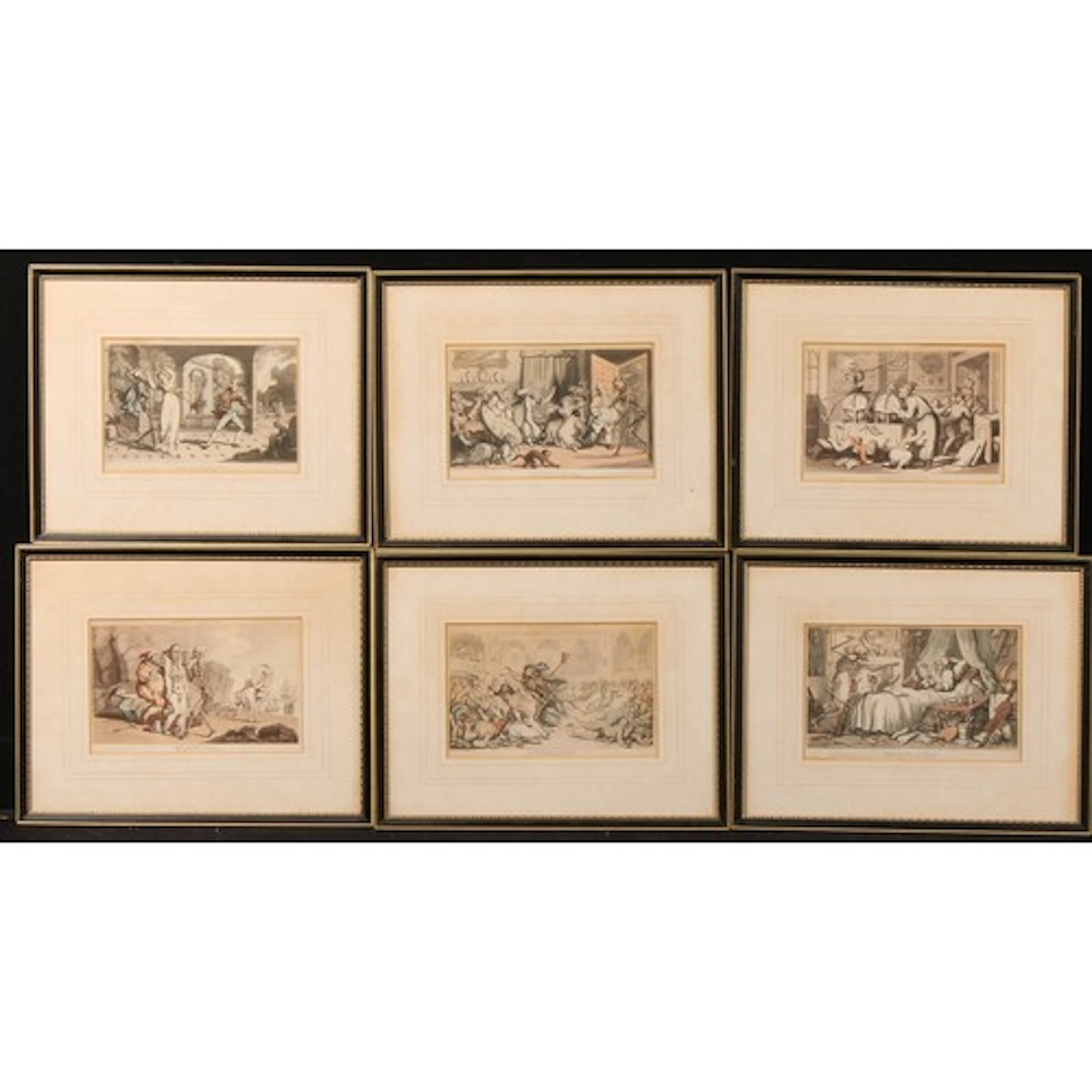 Thomas Rowlandson (1757-1827), after, a set of six coloured ...