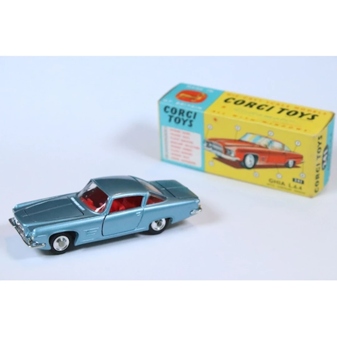 Boxed Corgi 241 Ghia L6.4 diecast model in metallic blue wit...