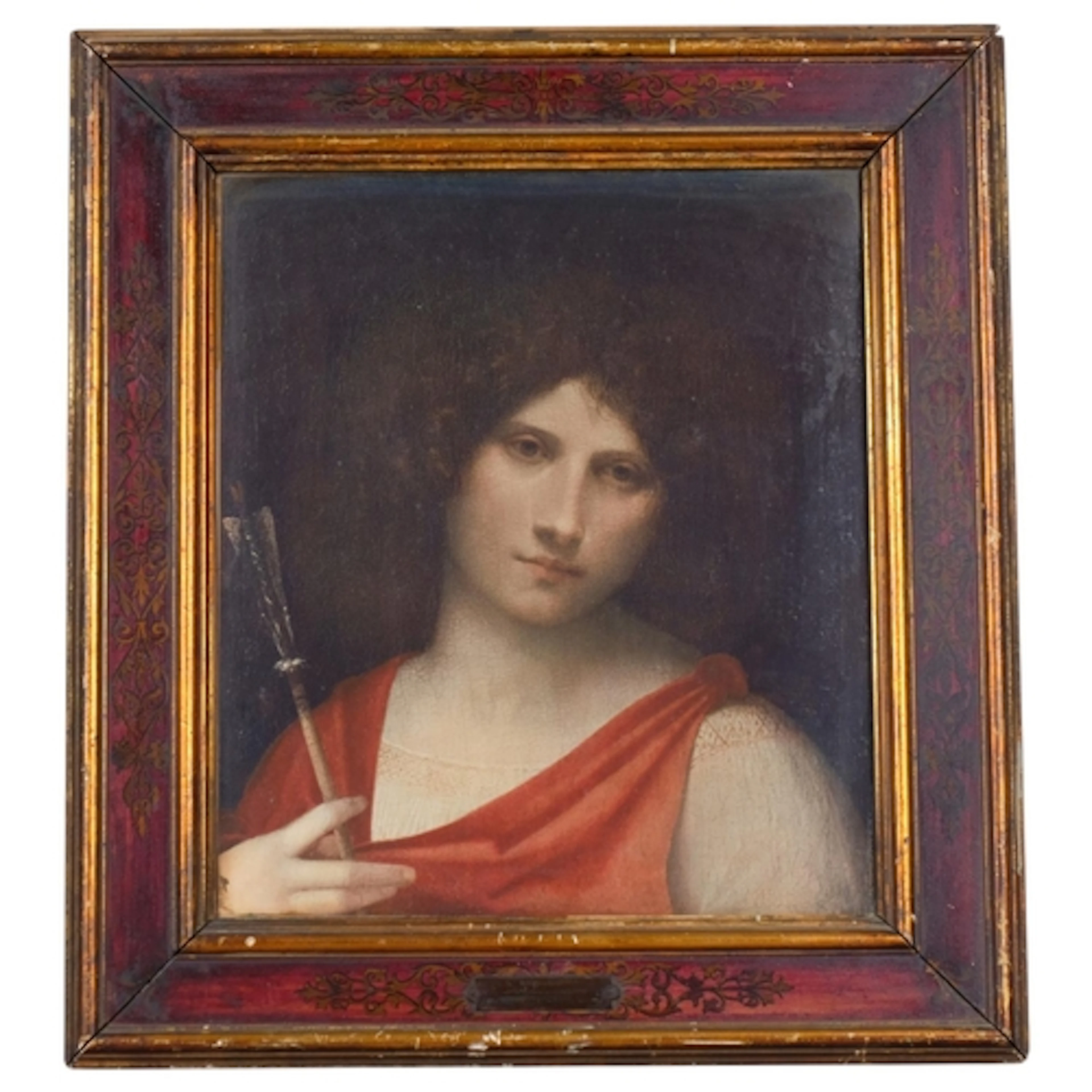 Print after Correggio, San Sebastian, framed, overall frame ...