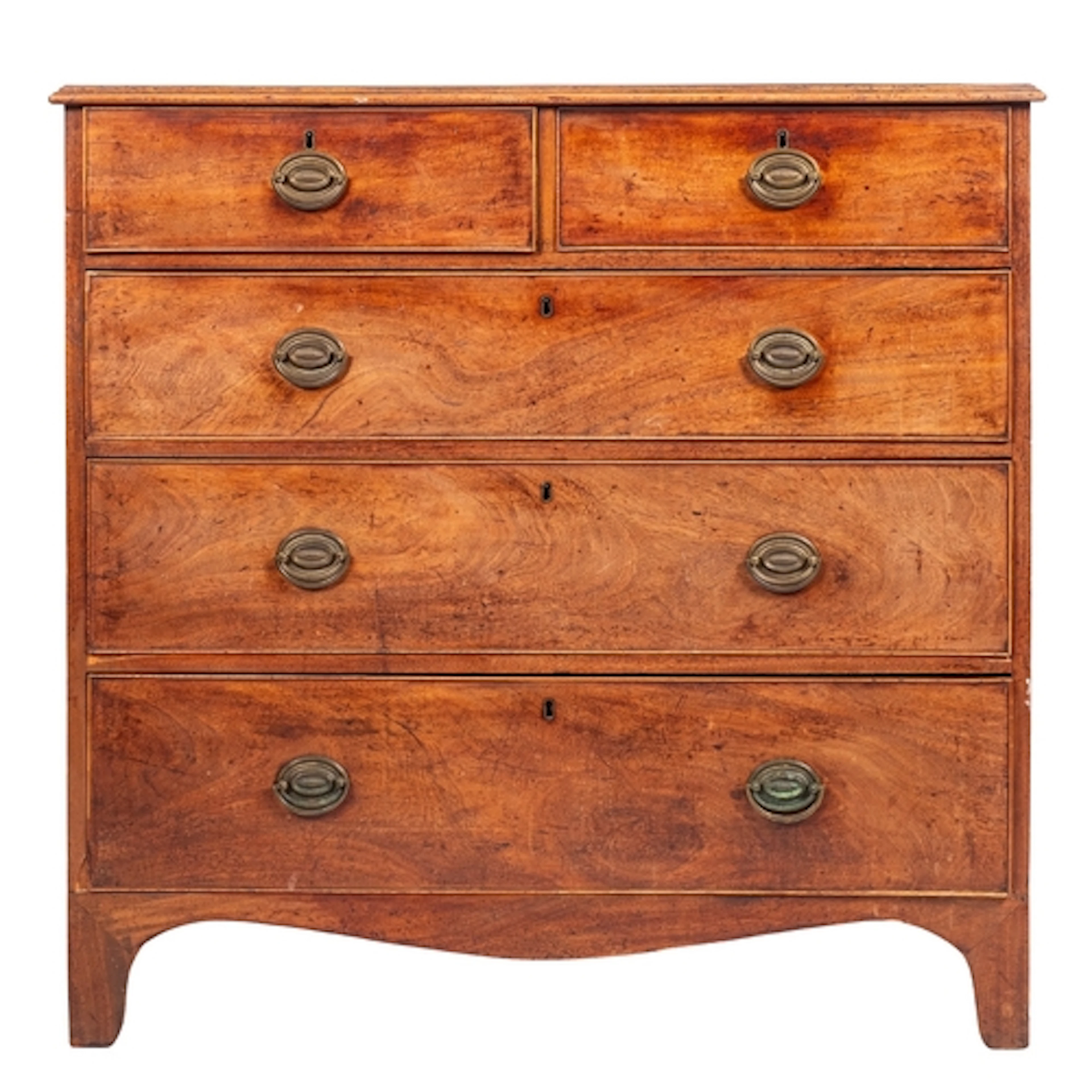 A Regency mahogany chest of drawers, early 19th century; the...