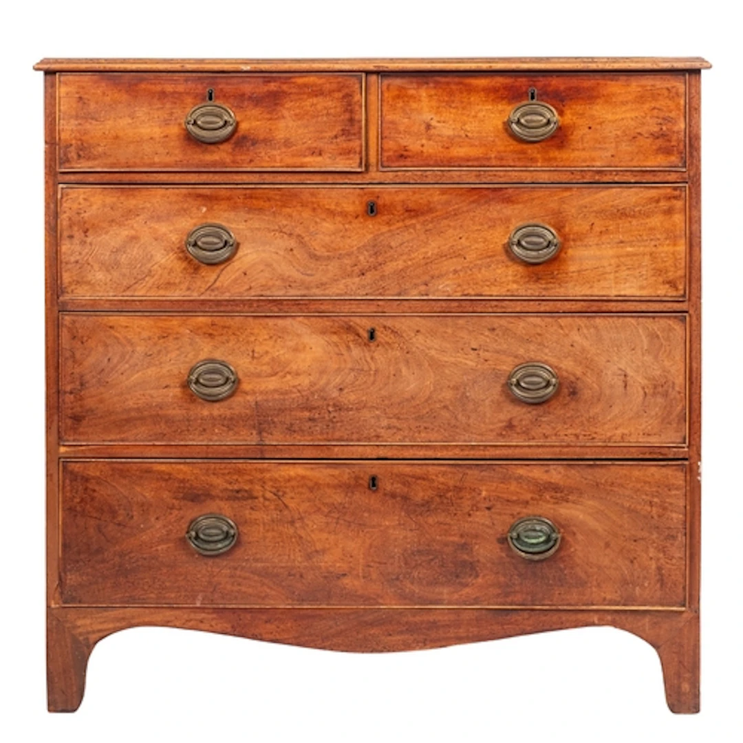 A Regency mahogany chest of drawers, early 19th century; the...