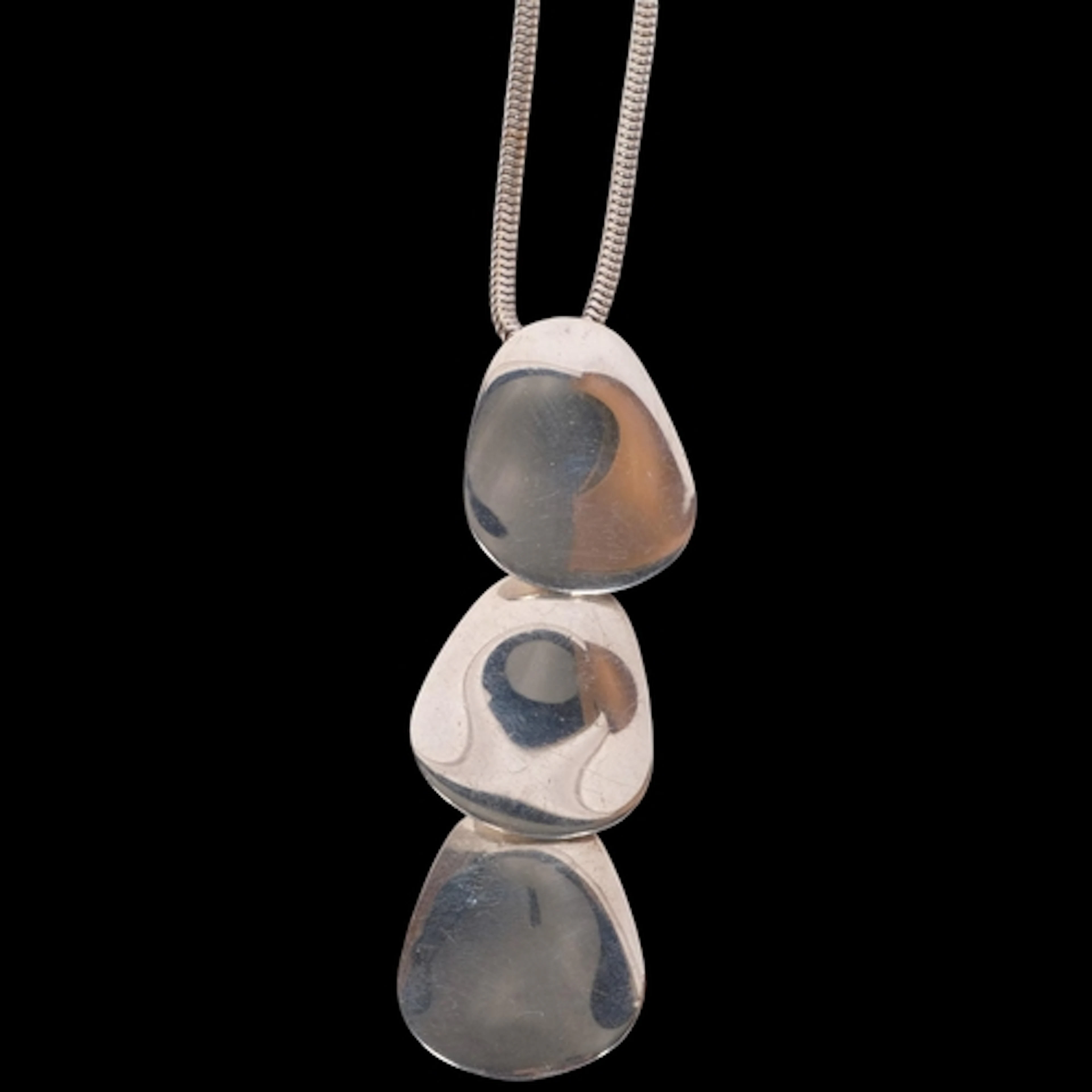 A Contemporary sterling silver abstract pendant necklace, Na...