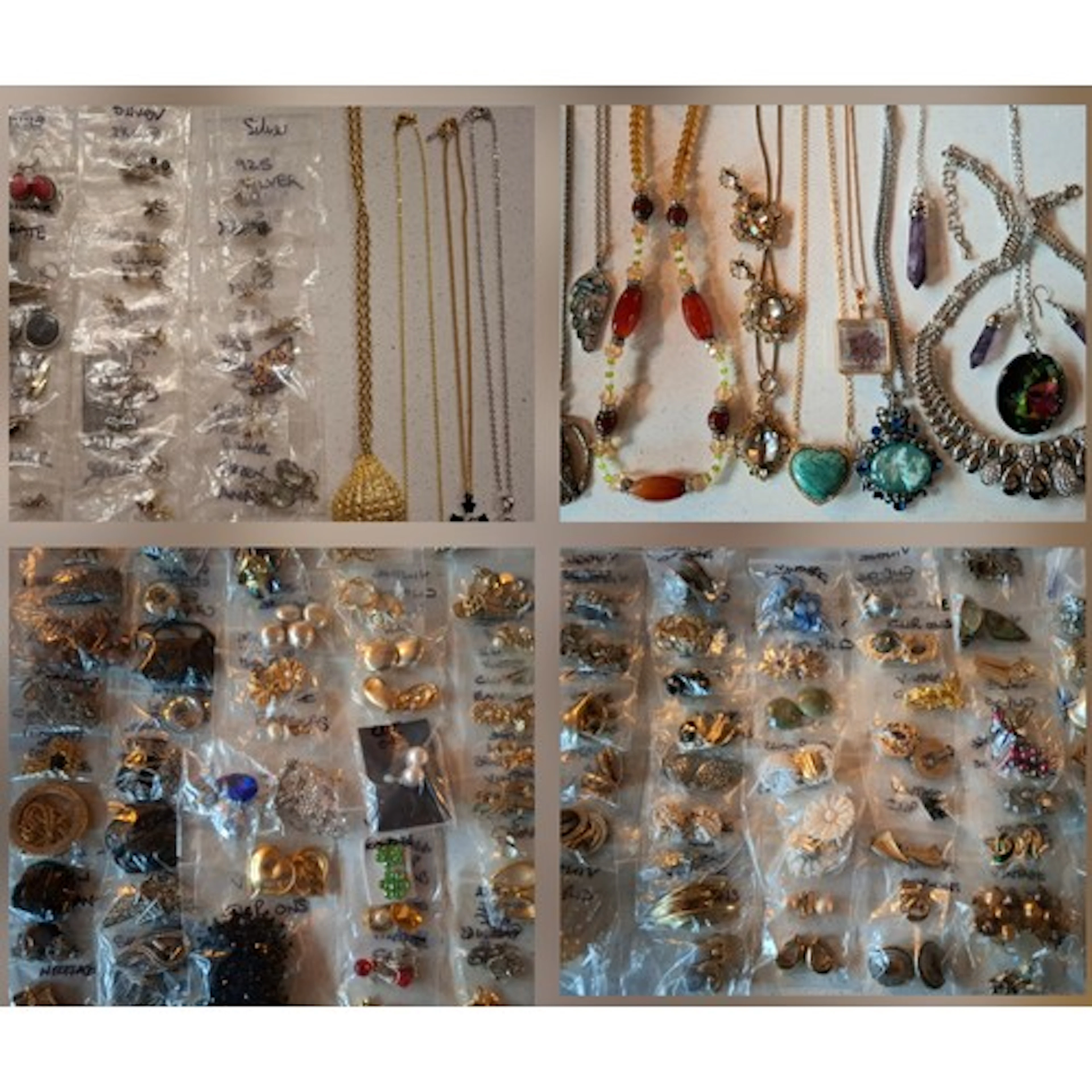 Silver earrings to include examples inset with moonstone, to...