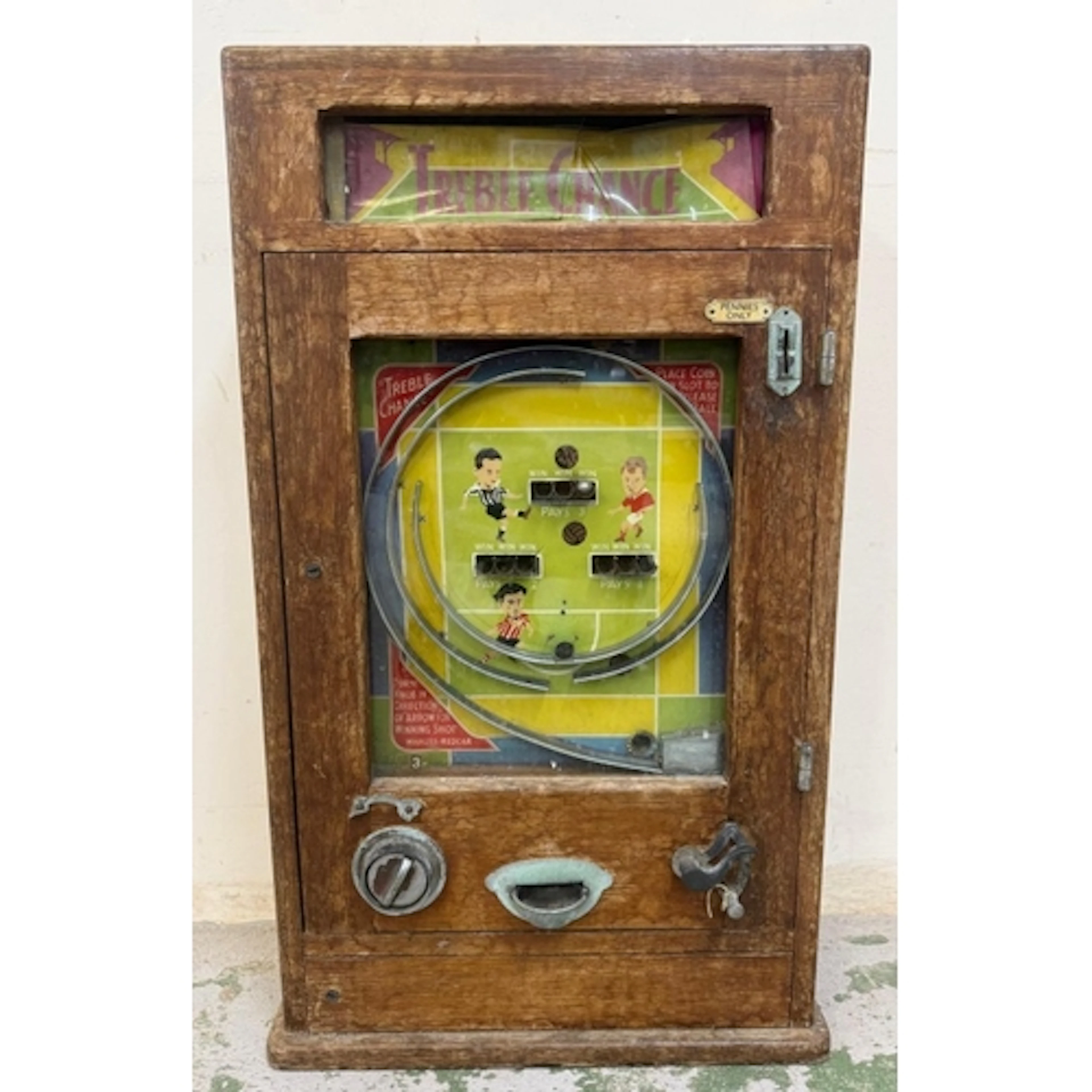 An Oliver Whales 'Treble Chance' Allwin coin operated slot m...