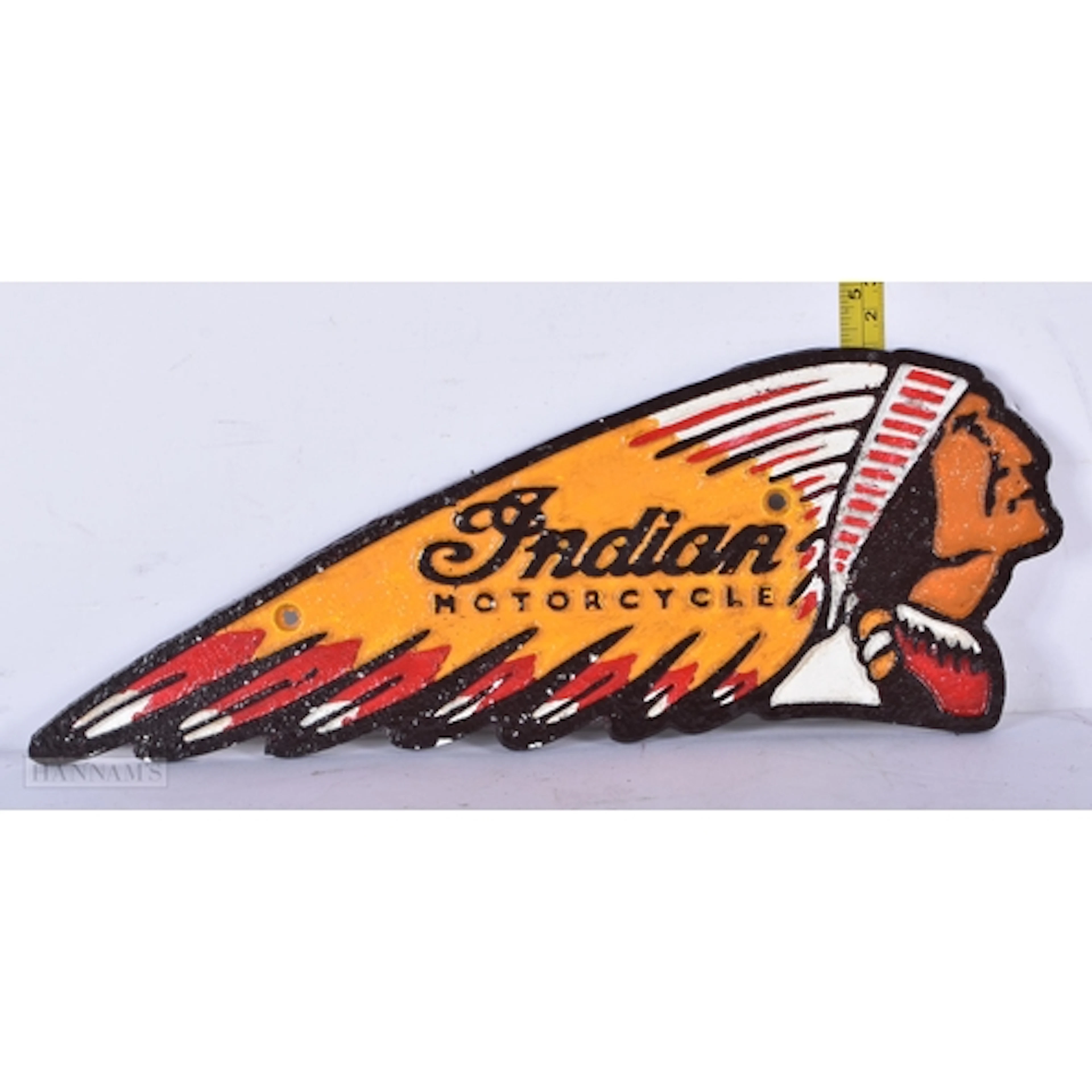 A cast iron Indian motorcycle sign 30cm