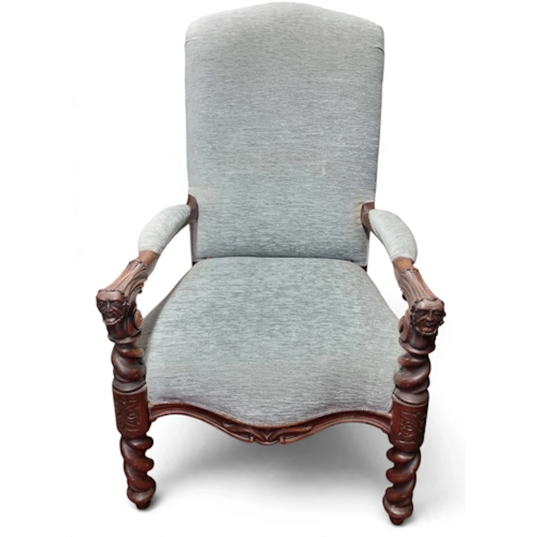 A very unusual 19th Century Rosewood Show frame Armchair wit...
