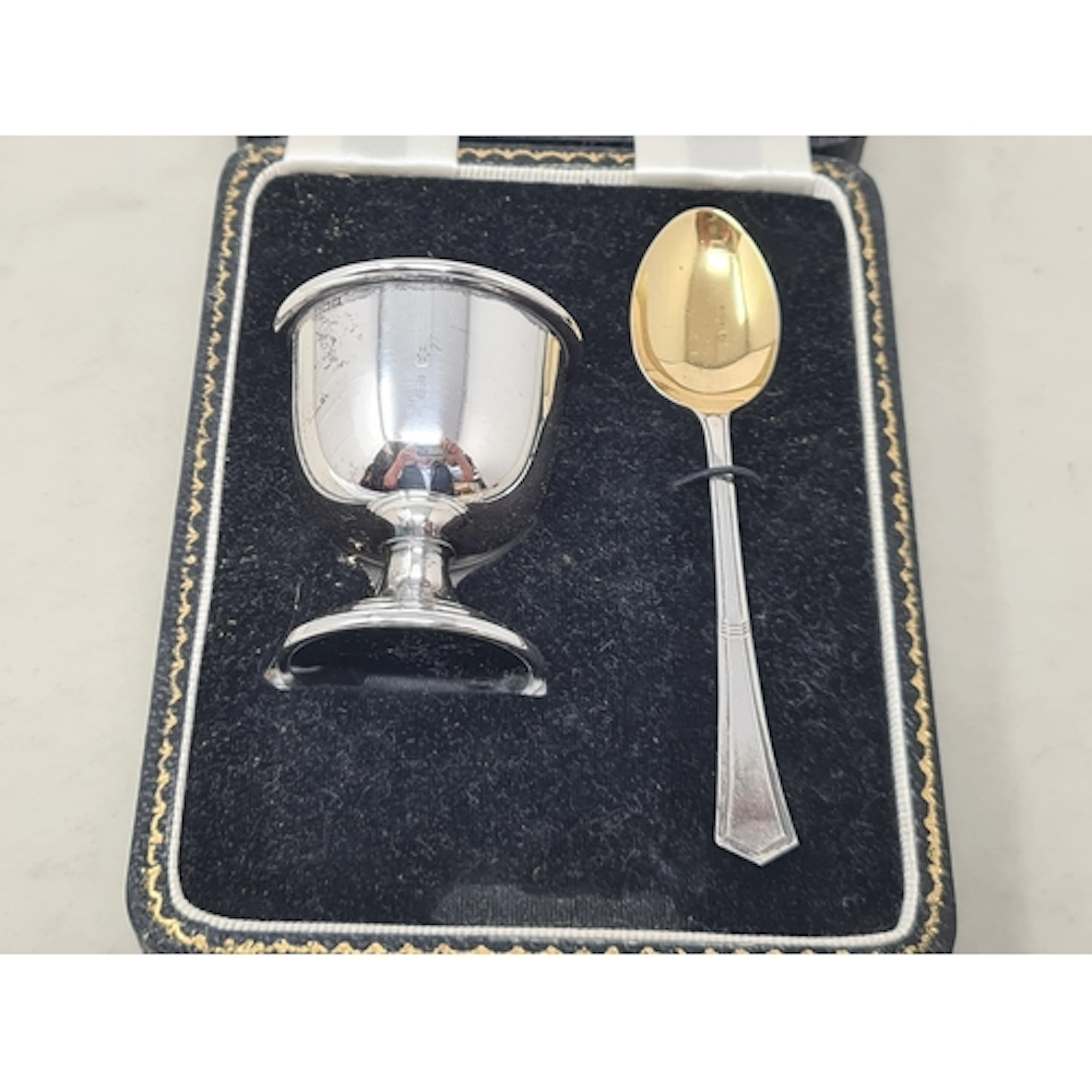 An Elizabeth II silver Egg Cup and Spoon, Birmingham 1963, i...