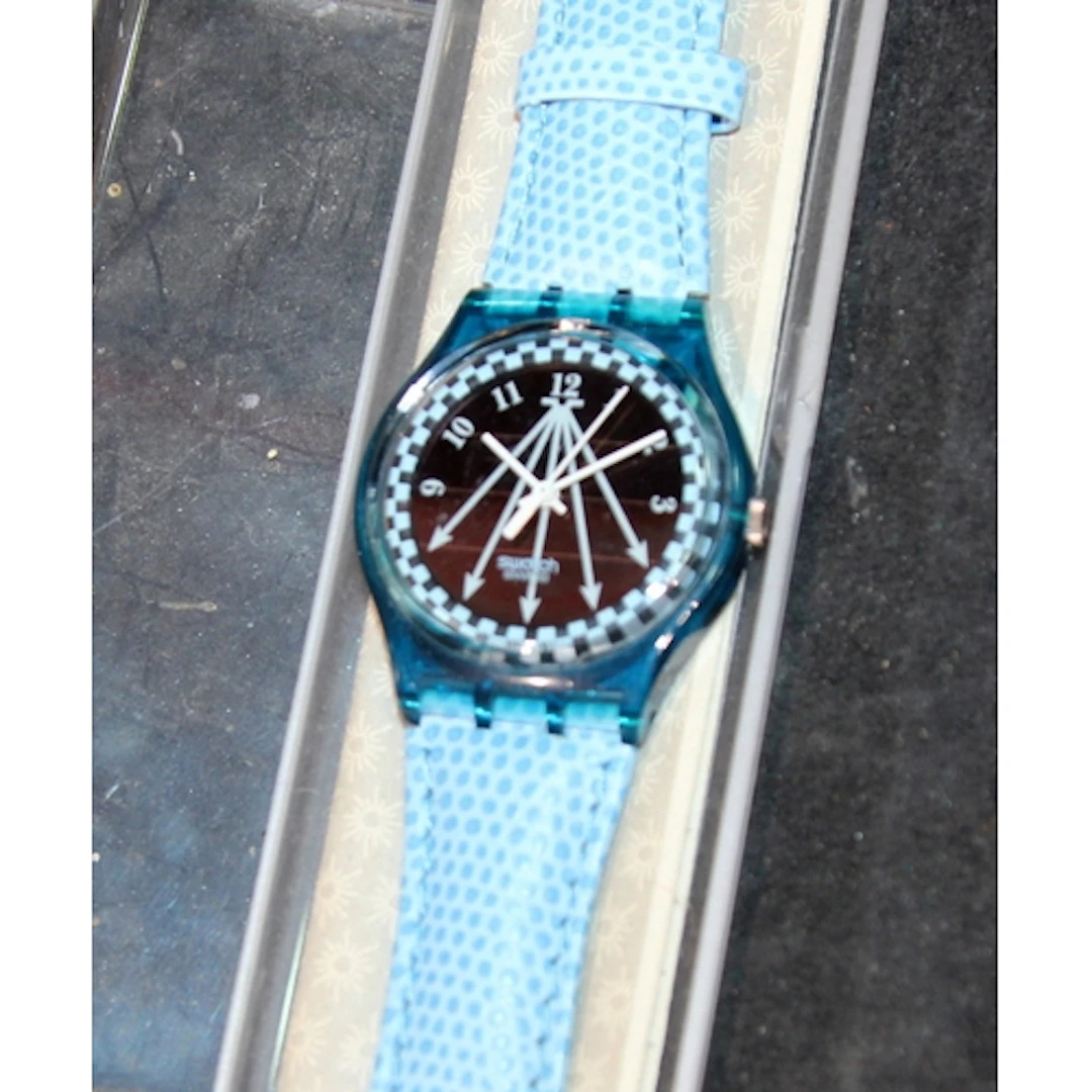 1995 Swatch Happy Blue solar watch ref:SRN100, in new unworn...