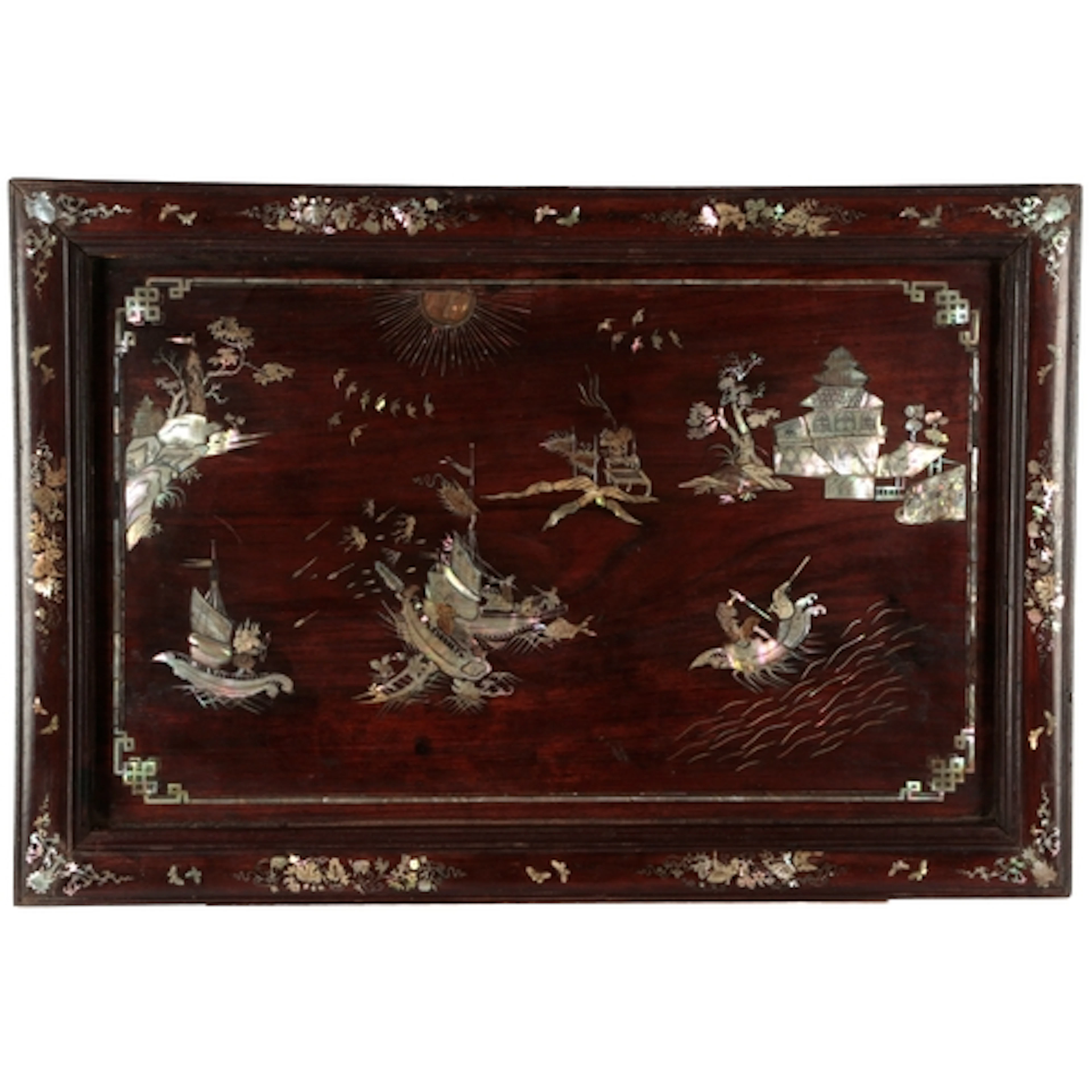 A late 19th century Sino-Vietnamese mother of pearl inlaid h...