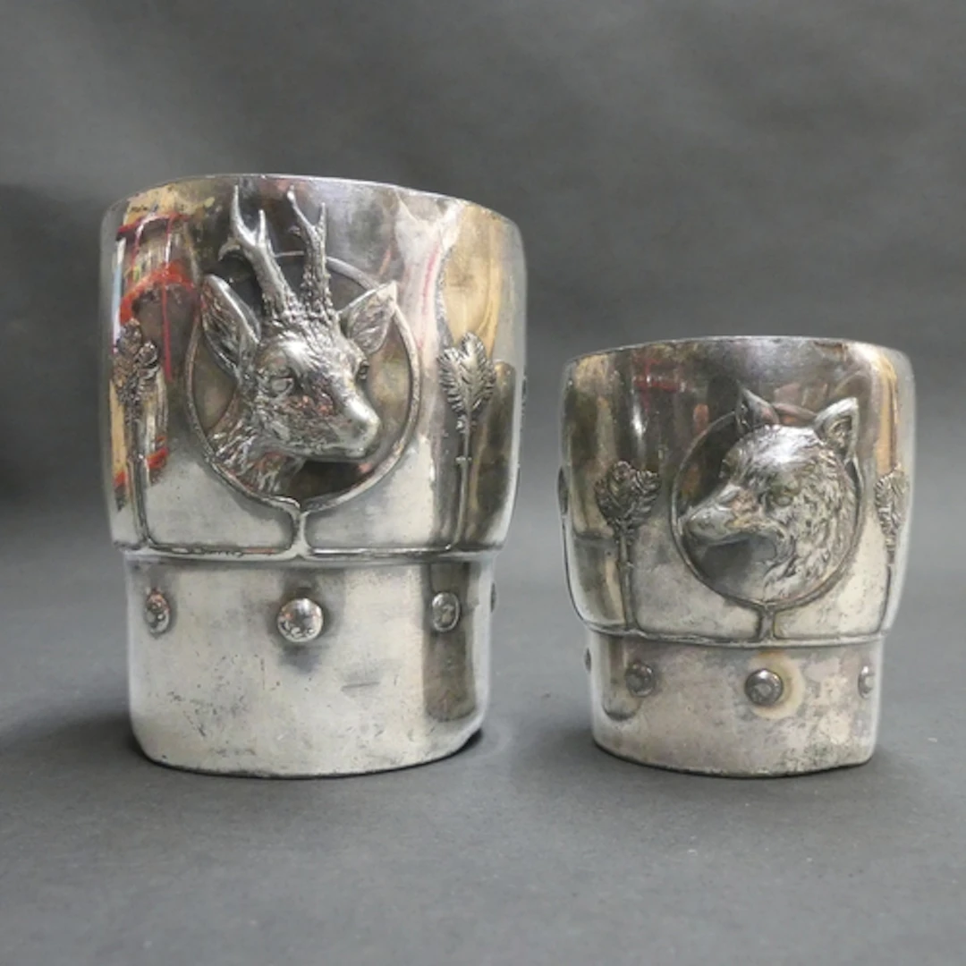 WMF - A graduated pair of silver plated Brittania metal hunt...