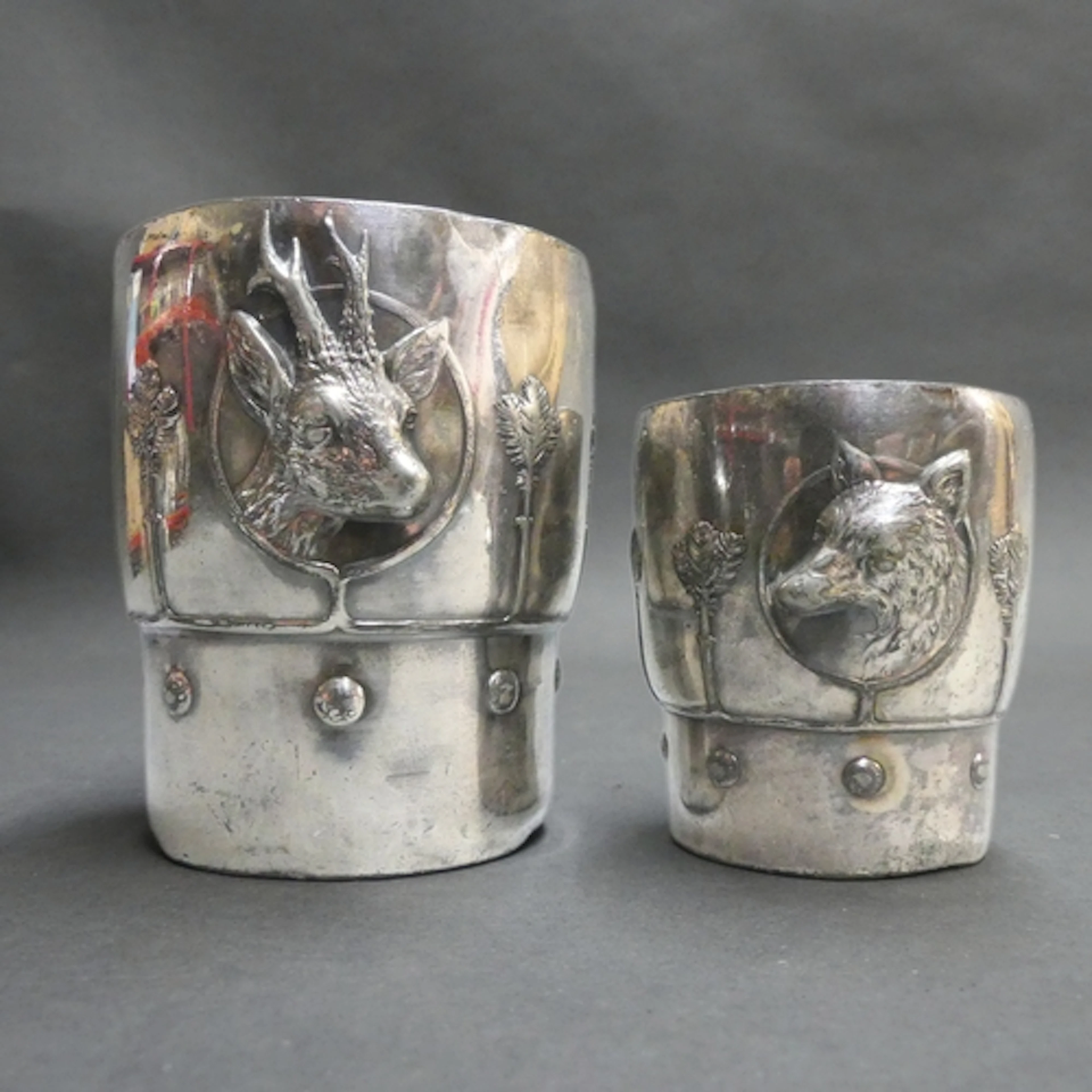 WMF - A graduated pair of silver plated Brittania metal hunt...