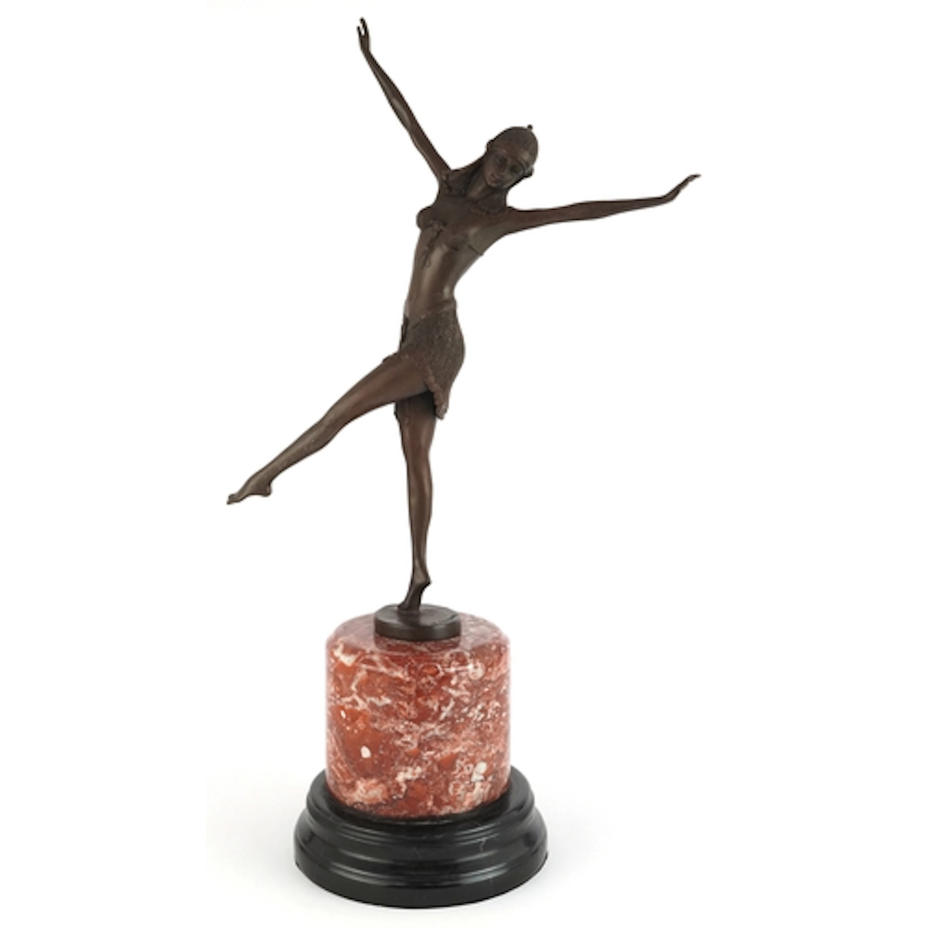After Chiparus - Patinated bronze study of an Art Deco style...