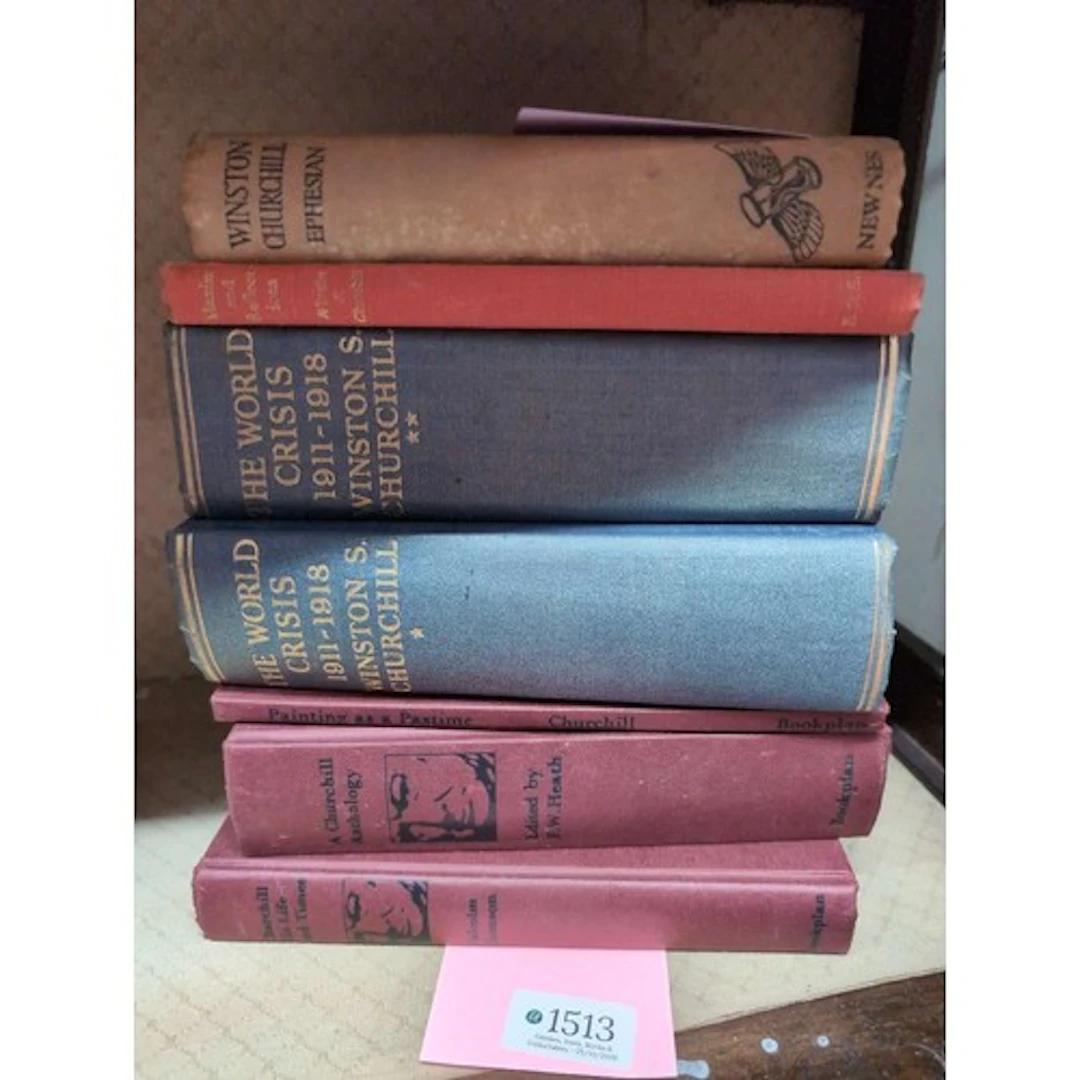 Seven assorted Winston Churchill books including "The World ...