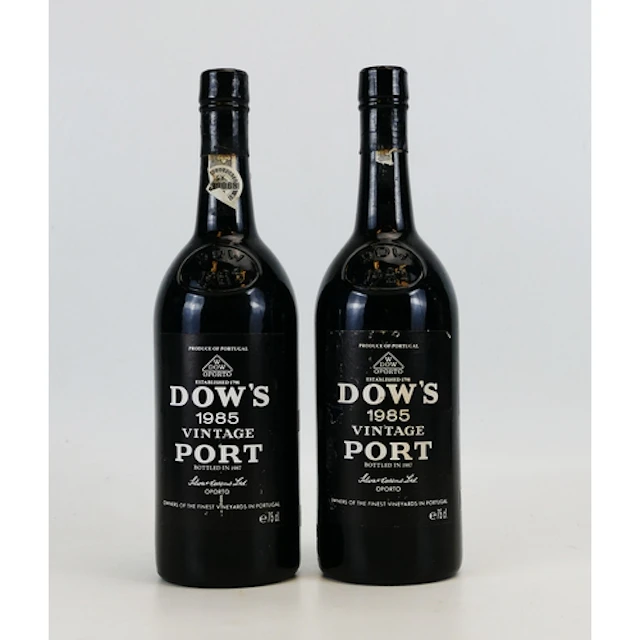 Two bottles of Dow's 1985 vintage Port, 70 cl. ALCOHOL IS S...