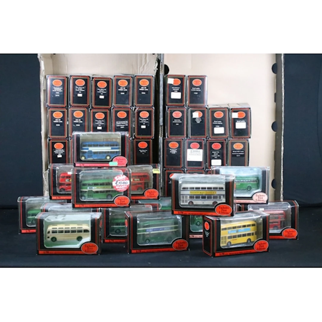 56 Boxed EFE Exclusive First Editions diecast model buses, a...