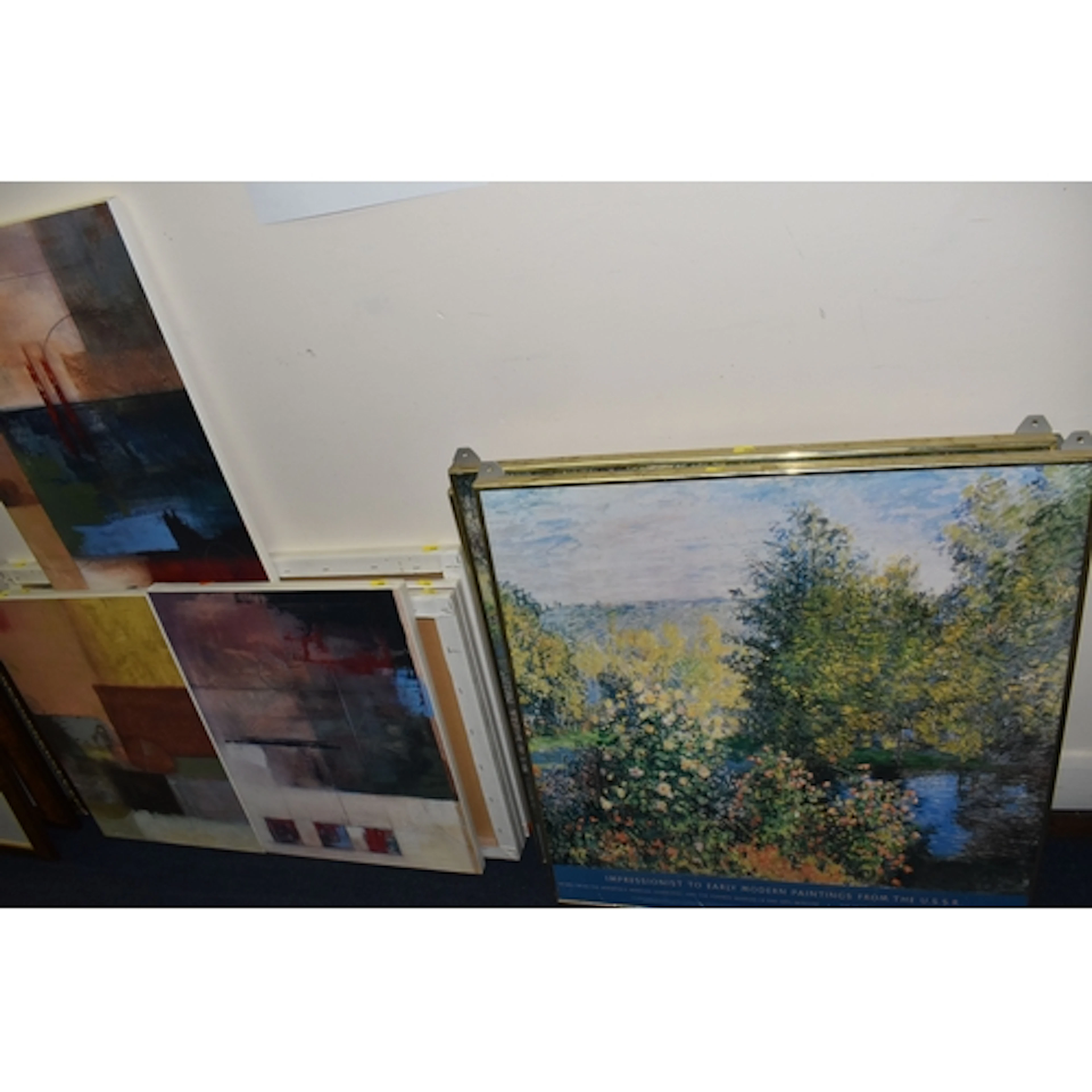 SIX MODERN ABSTRACT PRINTS ON CANVAS, possibly by Judeen You...