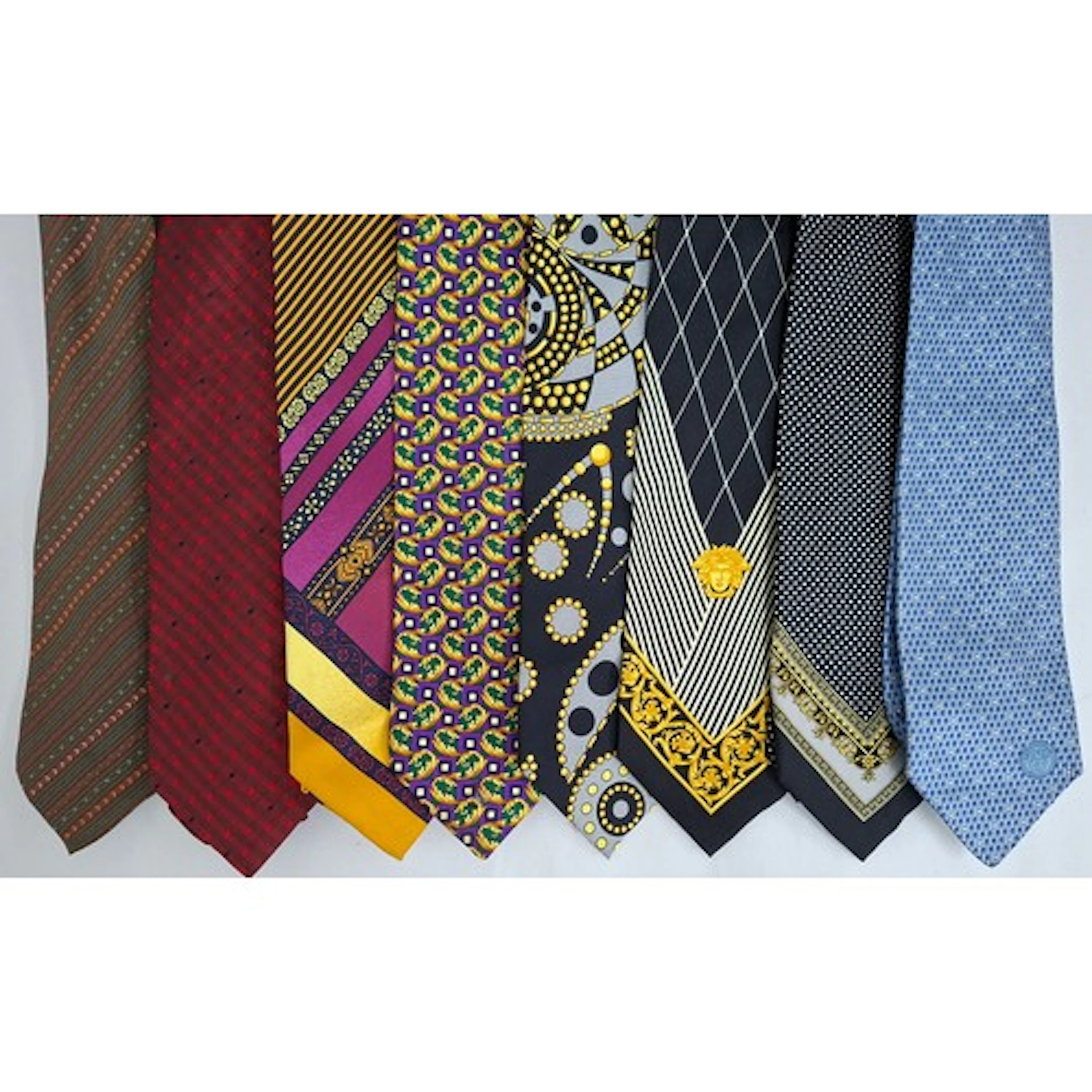 Versace- Eight 1980-2000 silk ties to include V2 ties create...