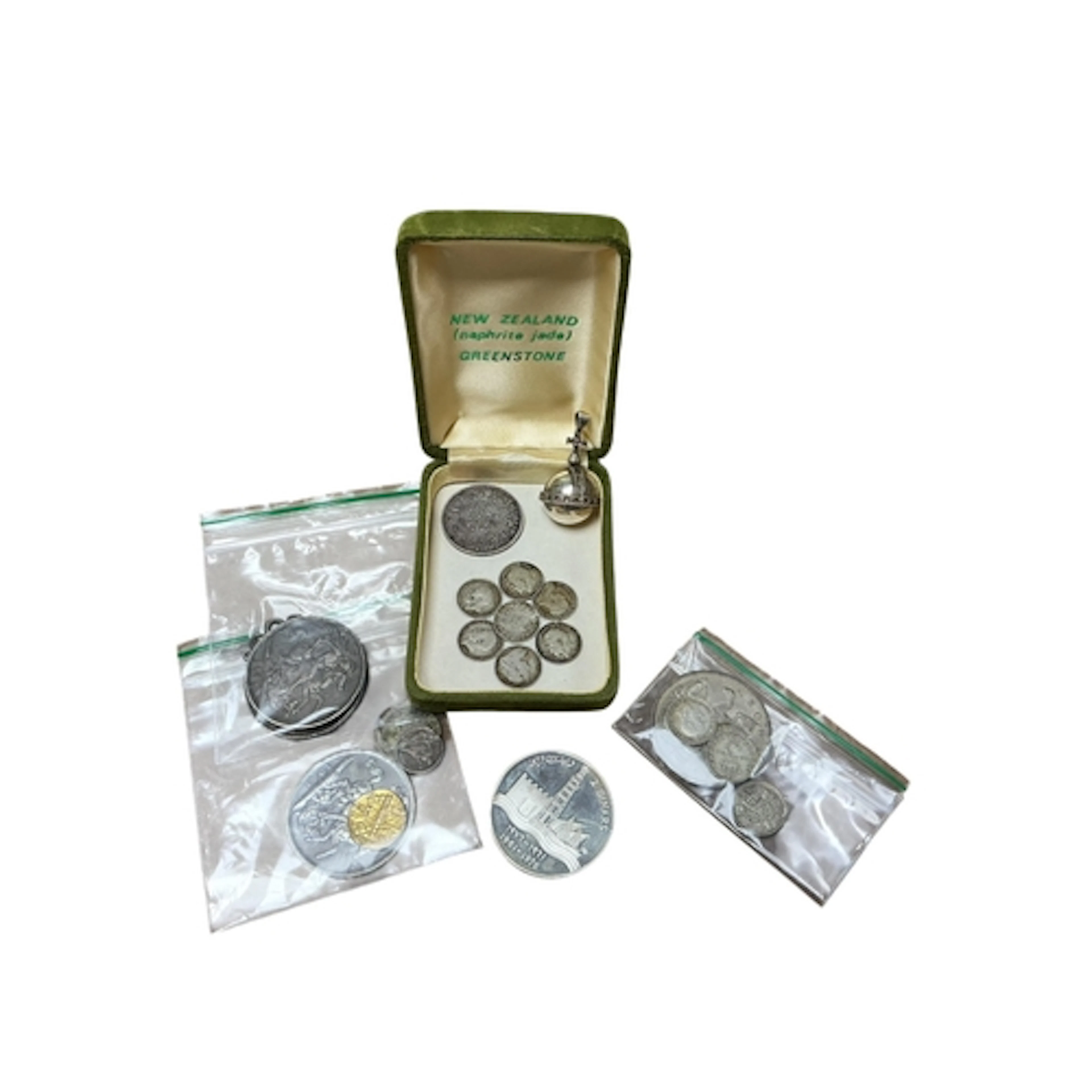 A group of silver coins including two Victoria jubilee bust ...