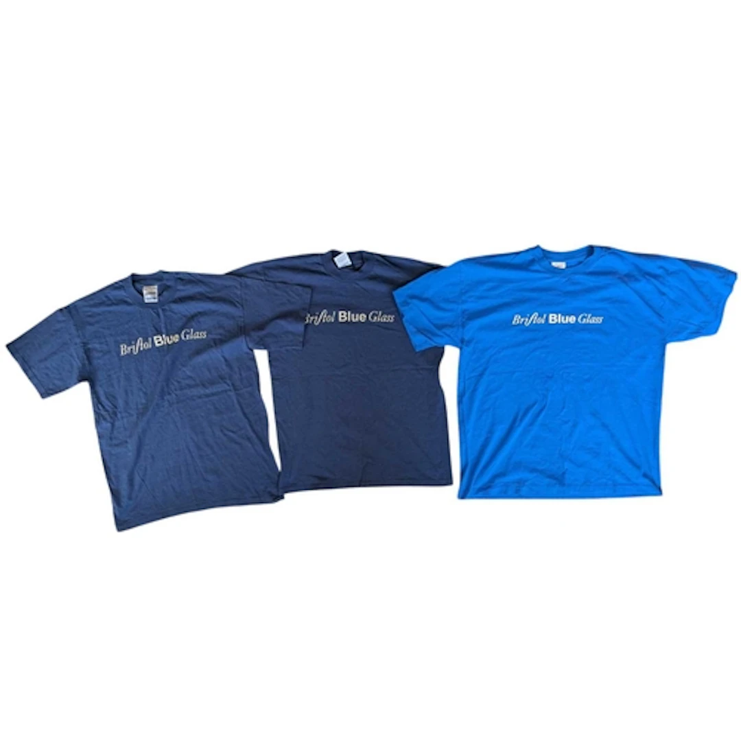 Three late 20th century Bristol Blue Glass branded T-Shirts....