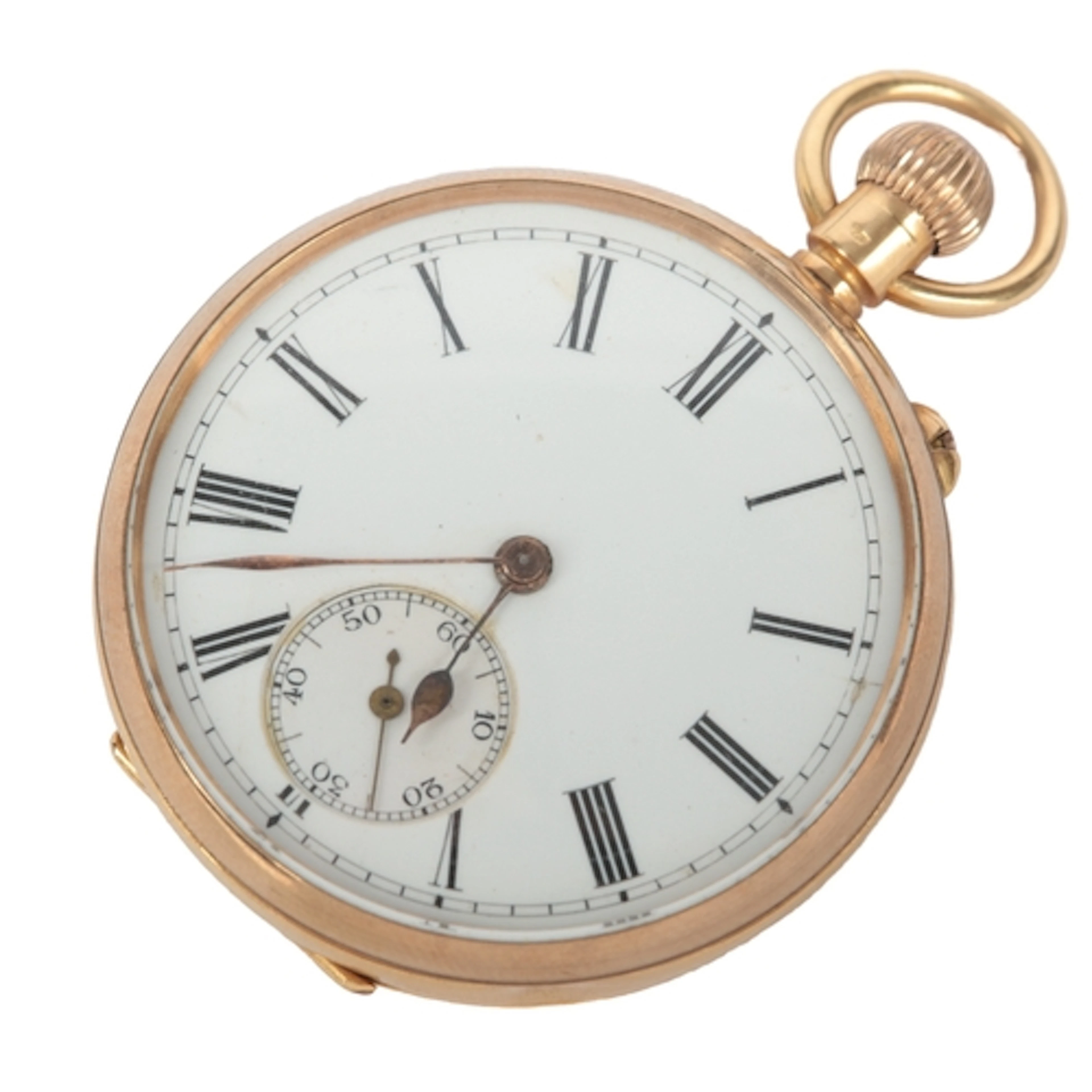 A late 19th/early 20th century continental 18K open faced ke...