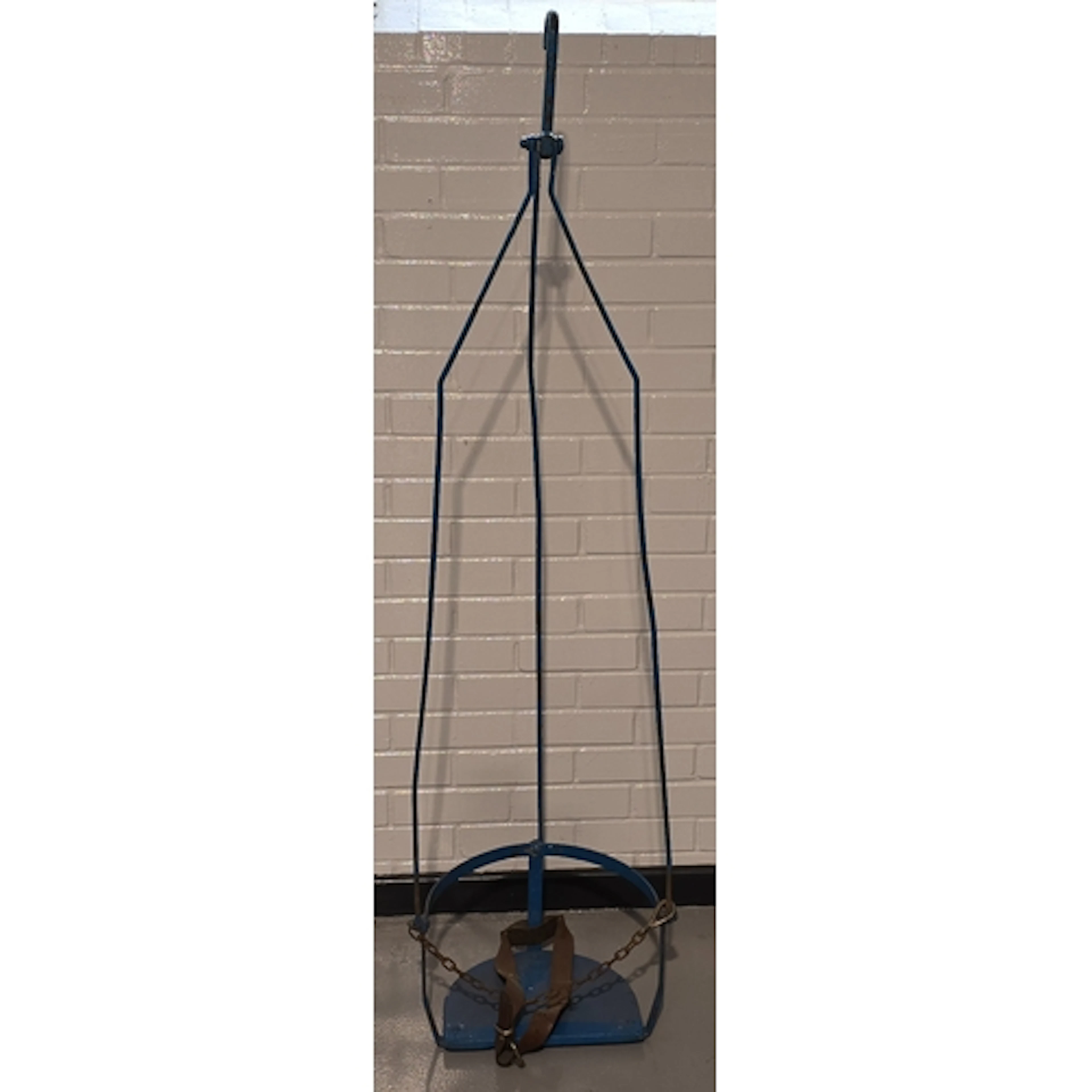 Vintage 1930s metal blue painted fairground swing seat 170cm...