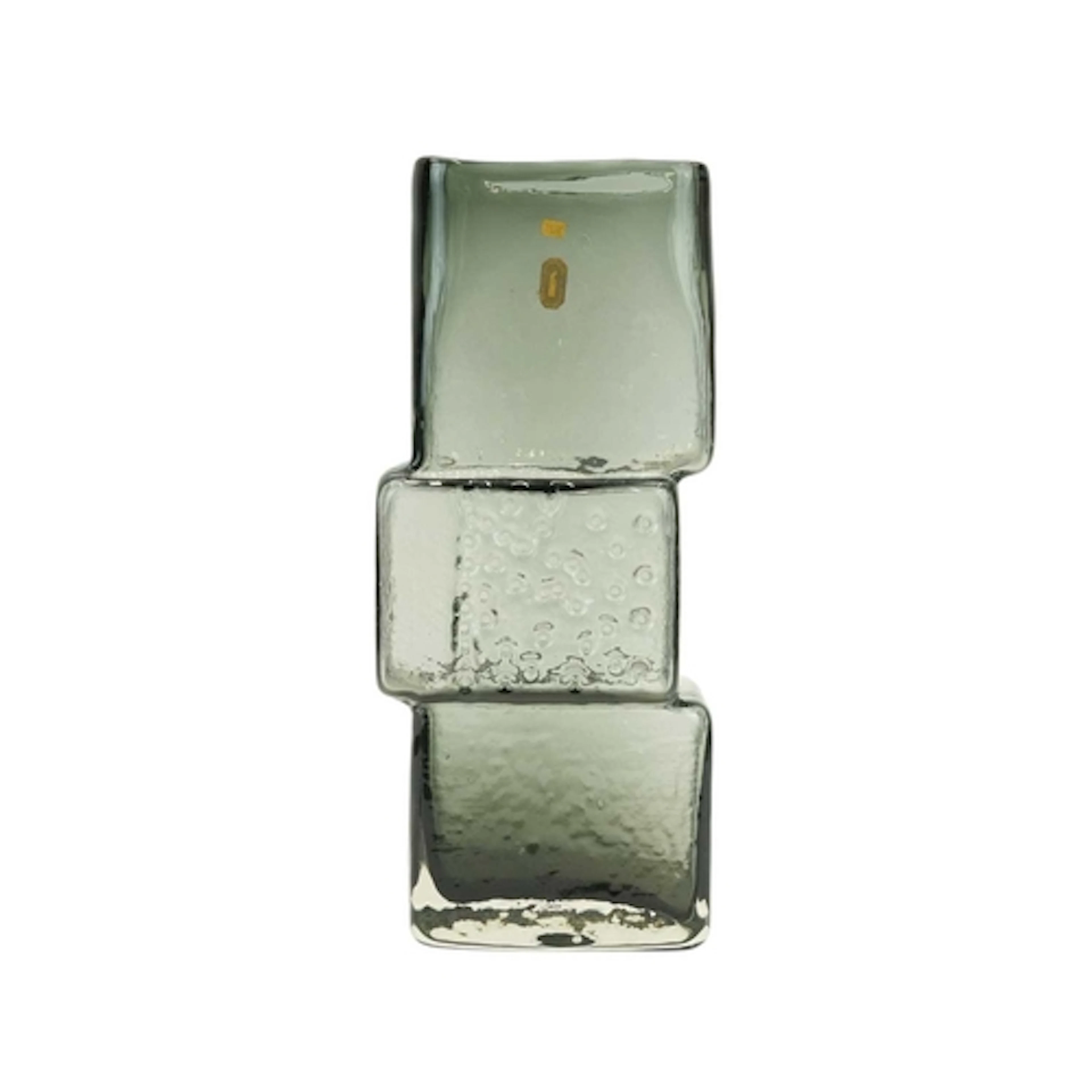 A Whitefriars textured glass Drunken Bricklayer vase designe...