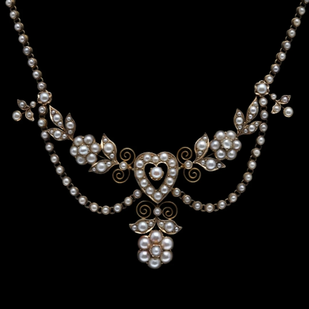 A LATE VICTORIAN/EDWARDIAN PEARL NECKLACE. the centrepiece o...