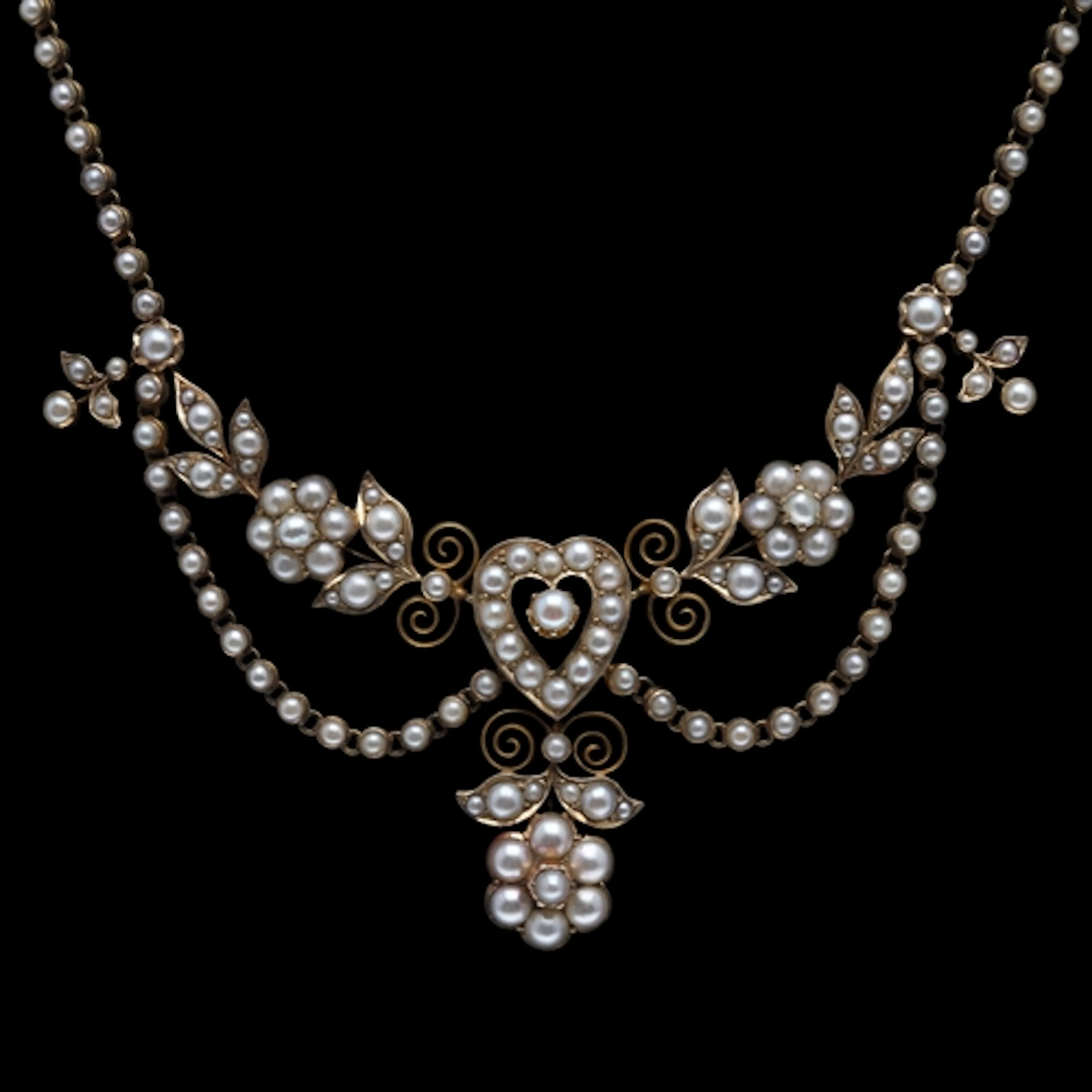 A LATE VICTORIAN/EDWARDIAN PEARL NECKLACE. the centrepiece o...