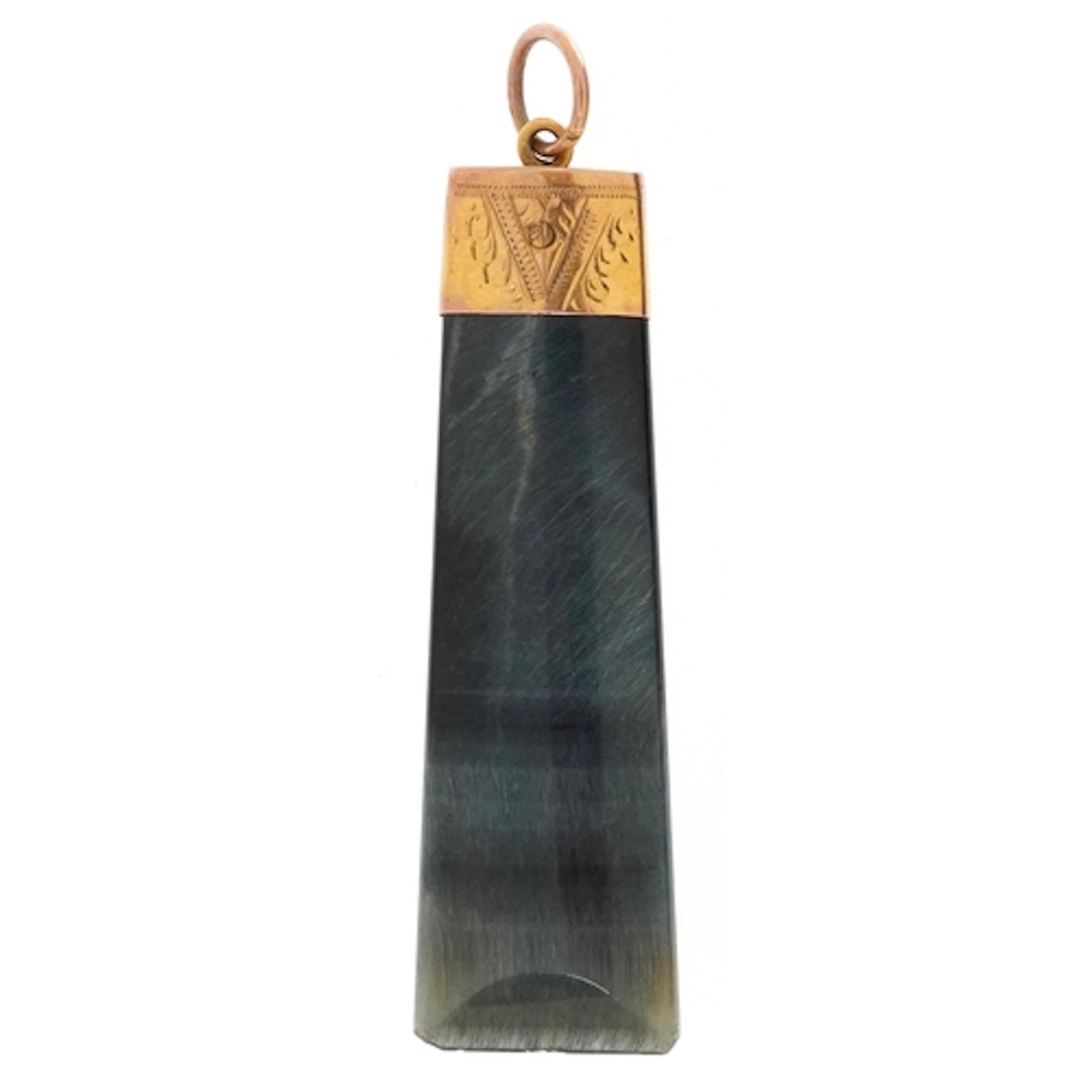 Antique unmarked gold and blue tiger's eye pendant, 5.4cm hi...