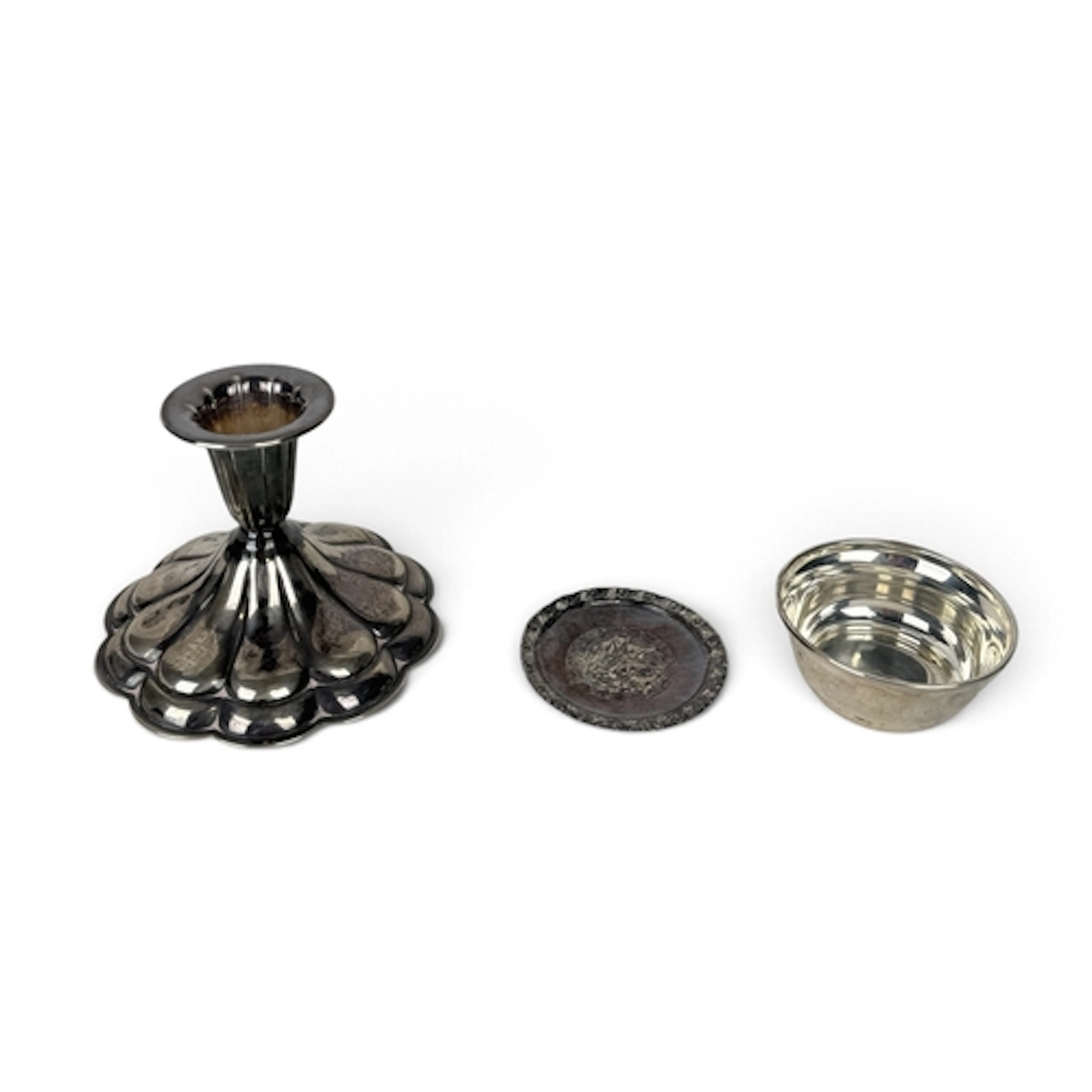 A DANISH SILVER DWARF CANDLESTICK, IN 17TH CENTURY STYLE Cop...