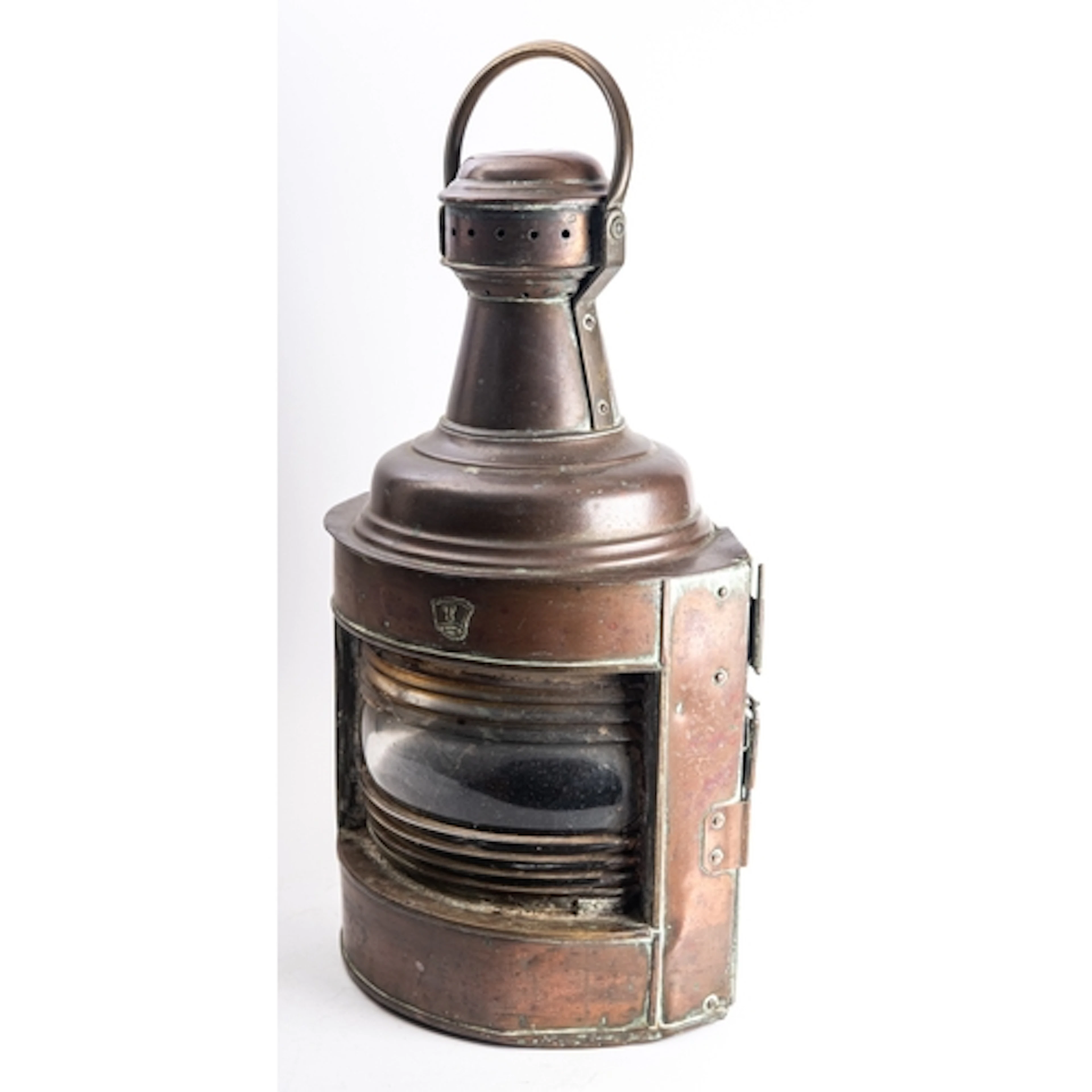 A late 19th century copper ship's lamp from the Grytvieken w...