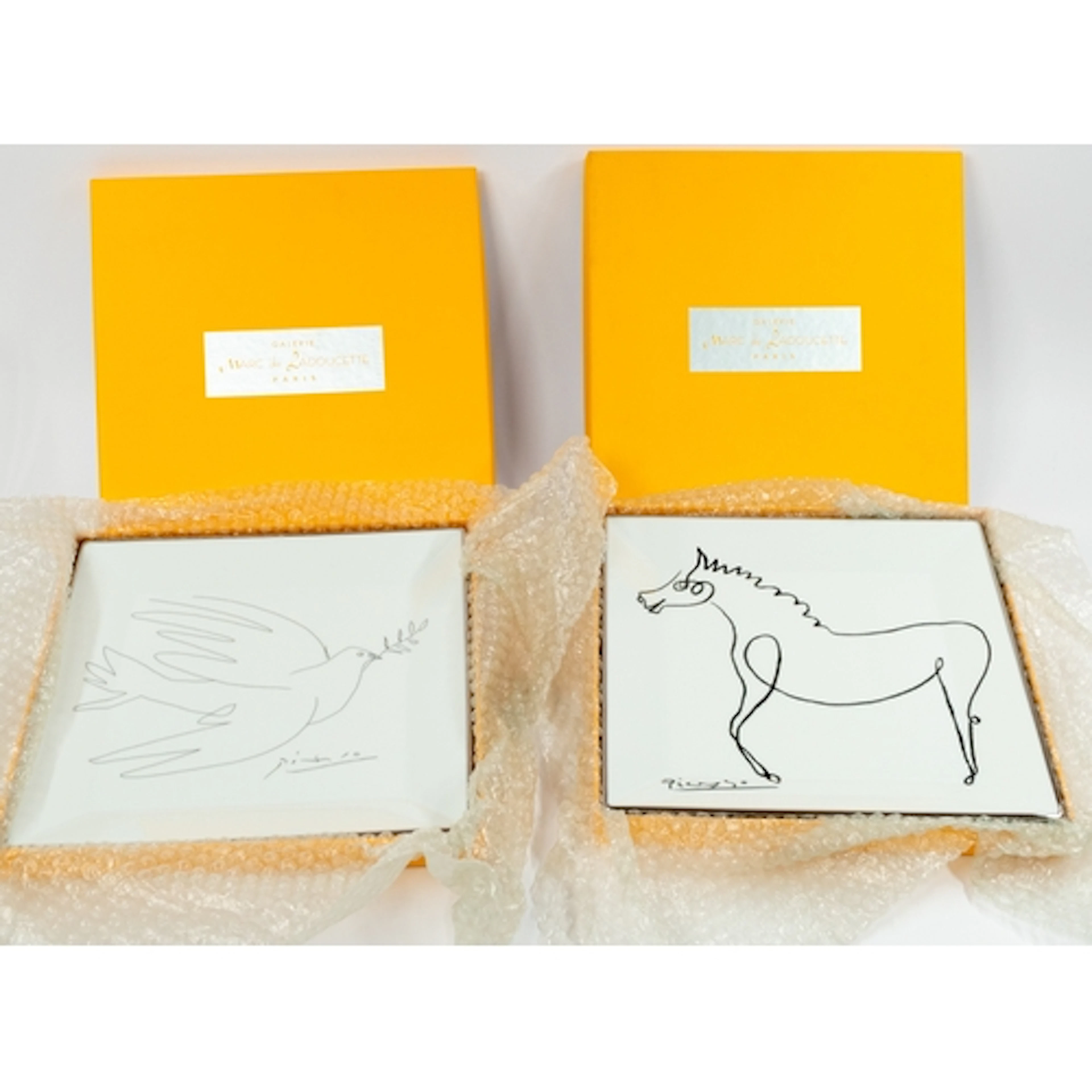 Ceramics A pair of 'Picasso' square porcelain dishes by Mar...