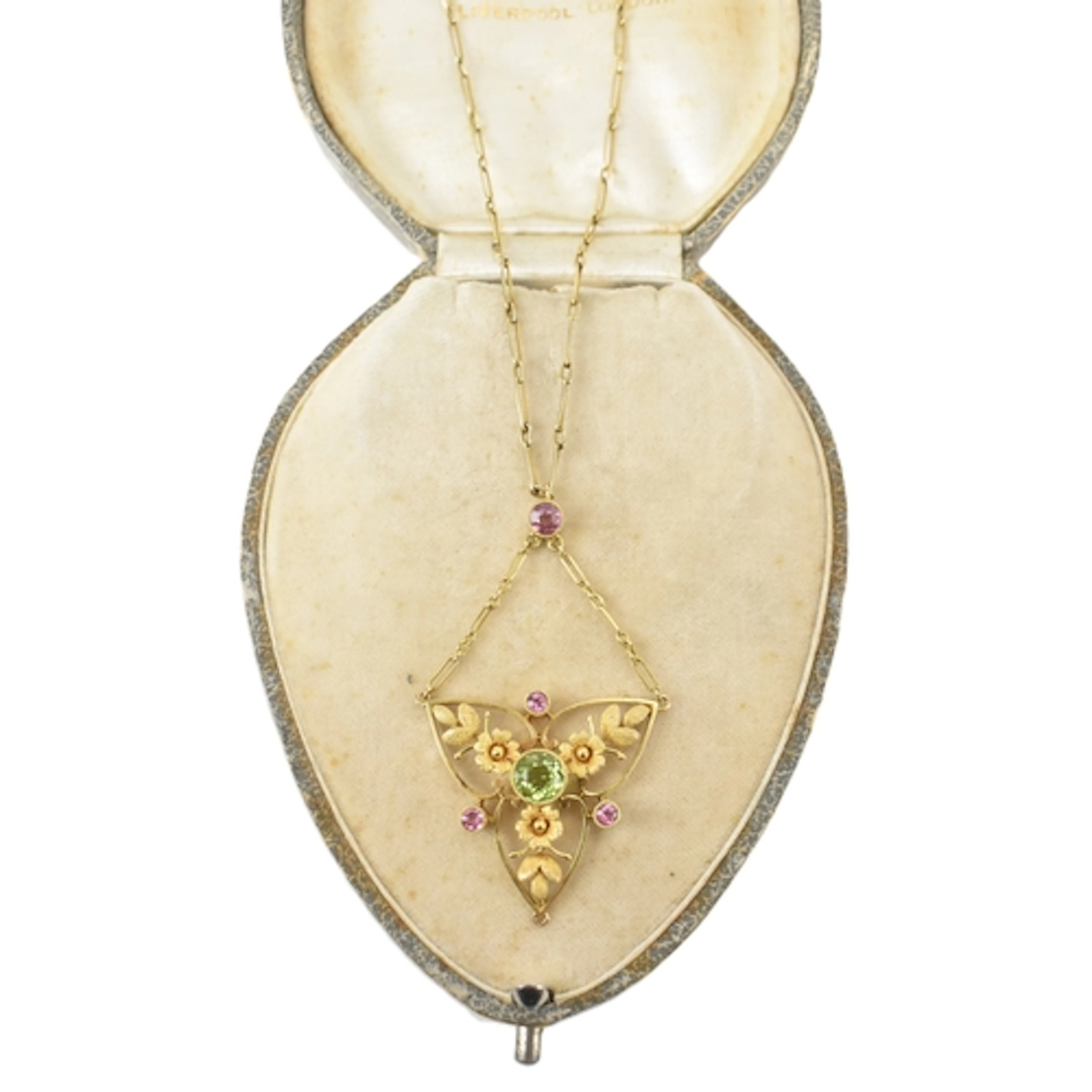 An early 20th century Edwardian peridot and amethyst 9ct gol...