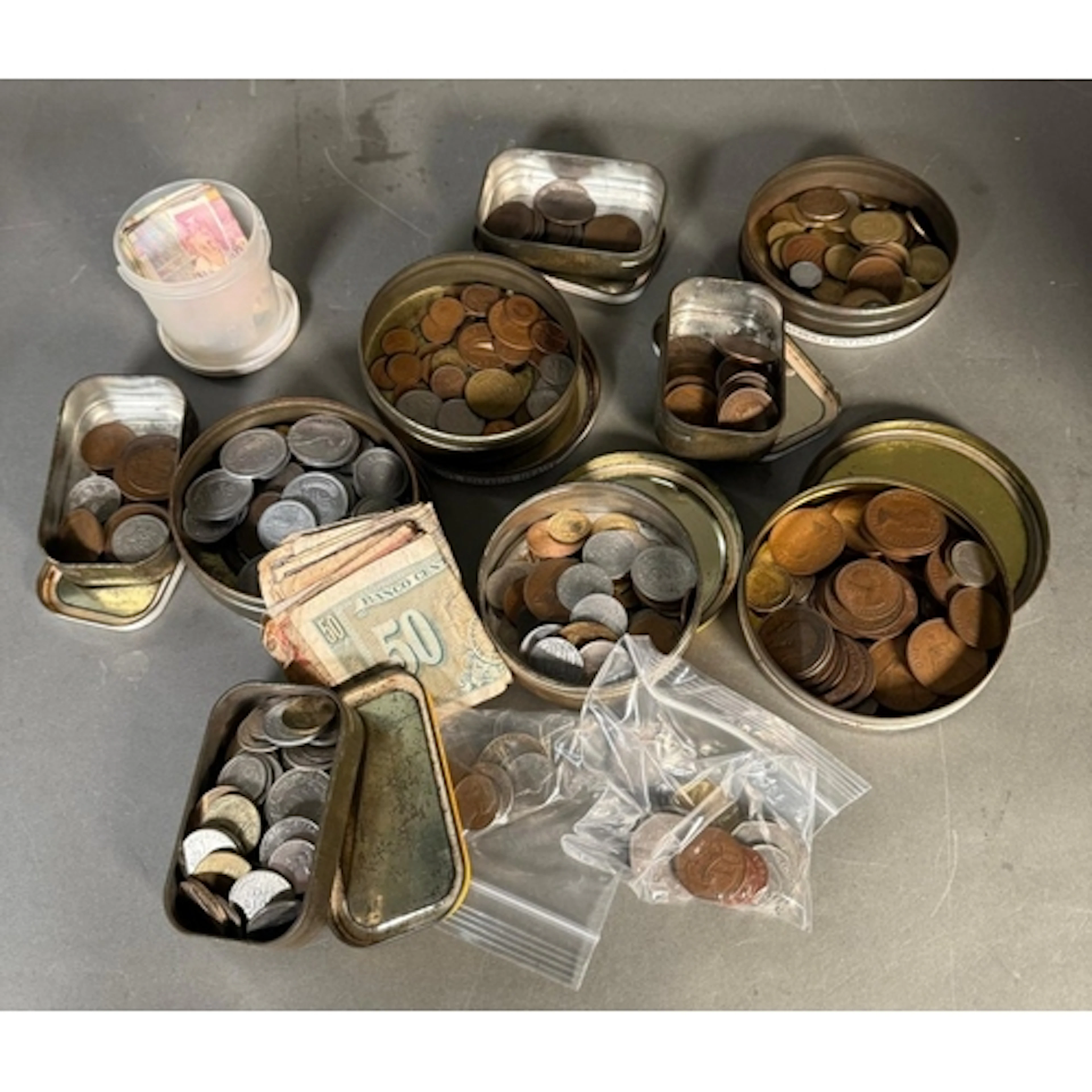 A selection of coins from Chile, Europe and the United Kingd...