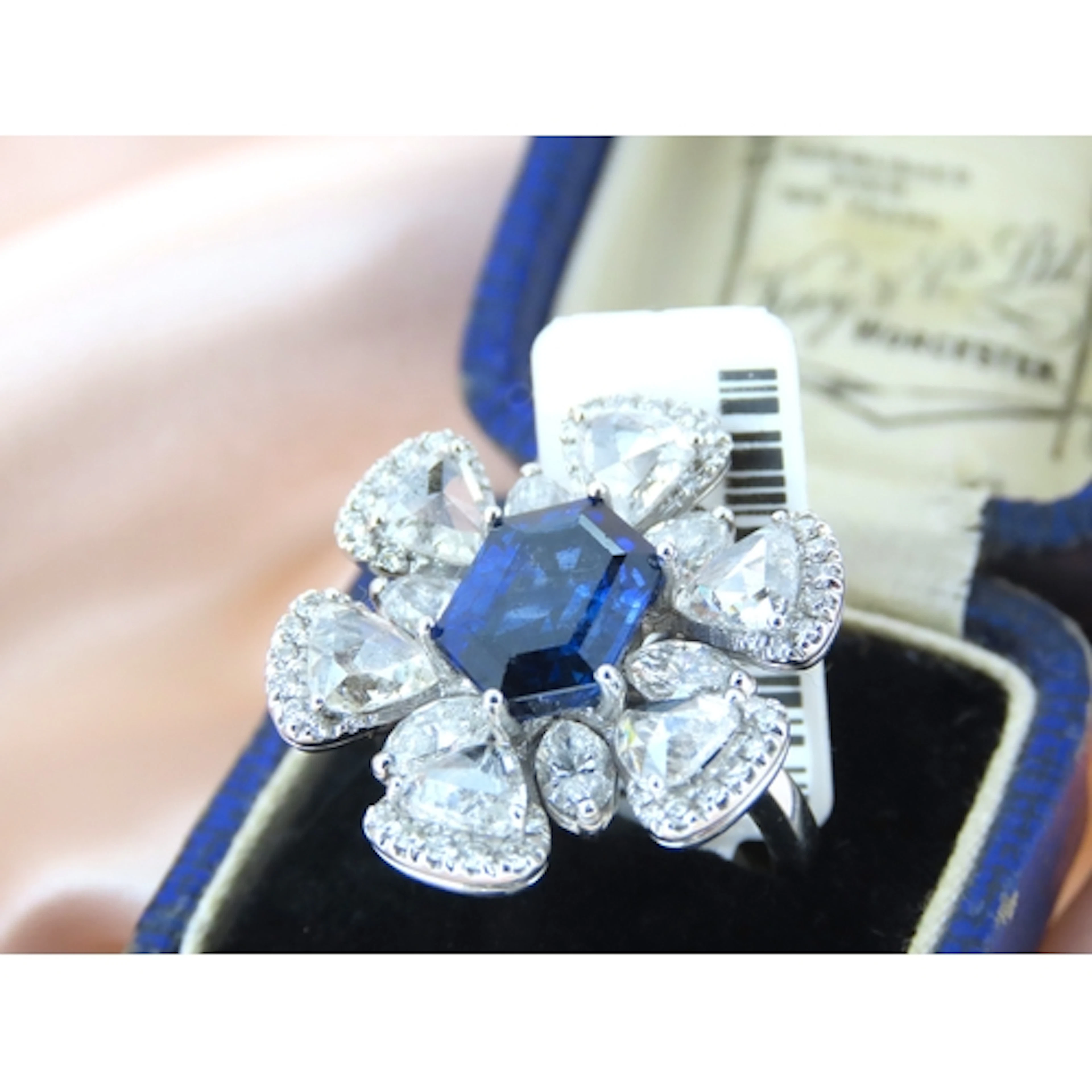 Finely Detailed, Dutch Cut Sapphire Centre Stone Set Floral ...
