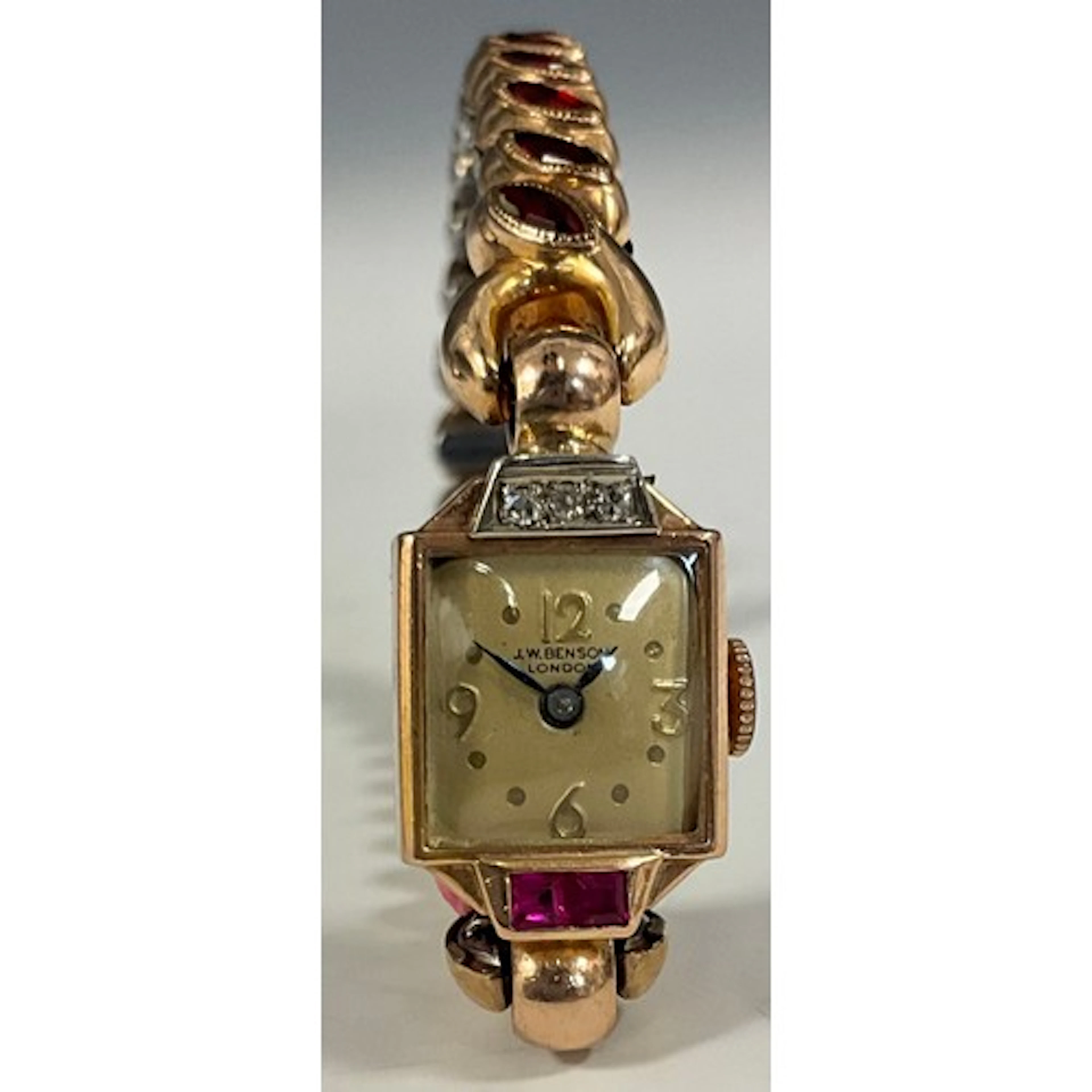 J W Benson - a continental rose gold diamond and pink ruby a...