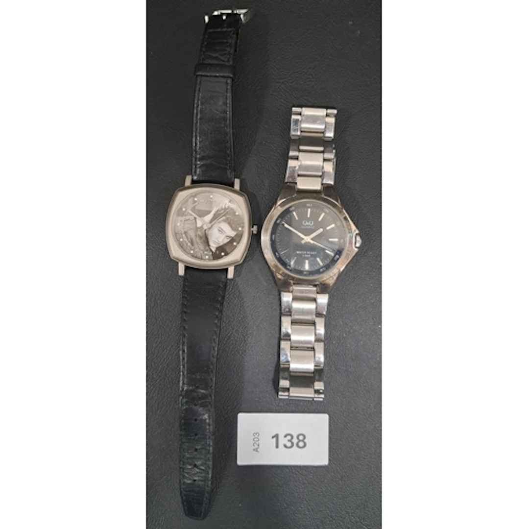 TWO FASHION WRISTWATCHES comprising a Q&Q analogue watch on ...