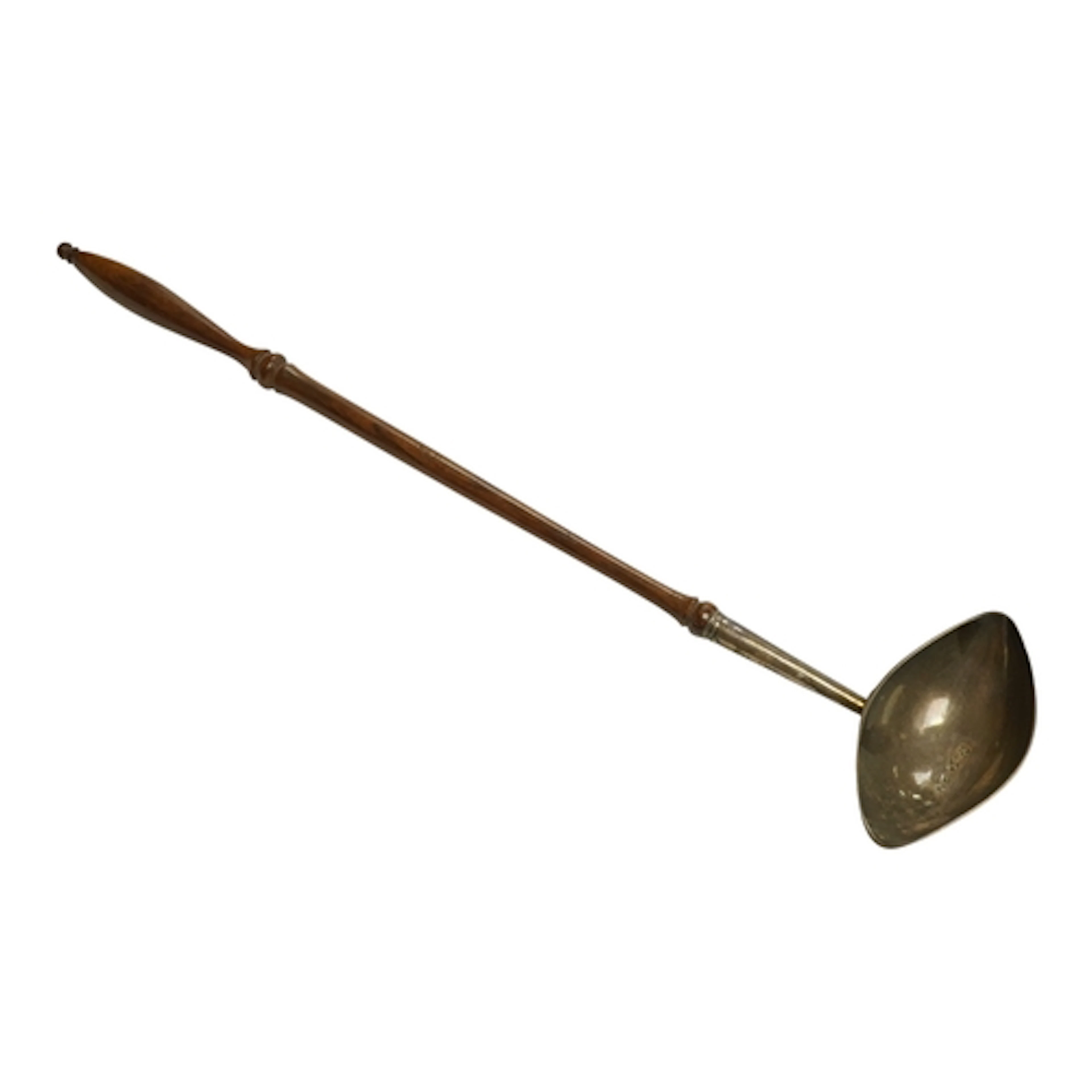 A George II silver toddy ladle, with later turned rosewood h...