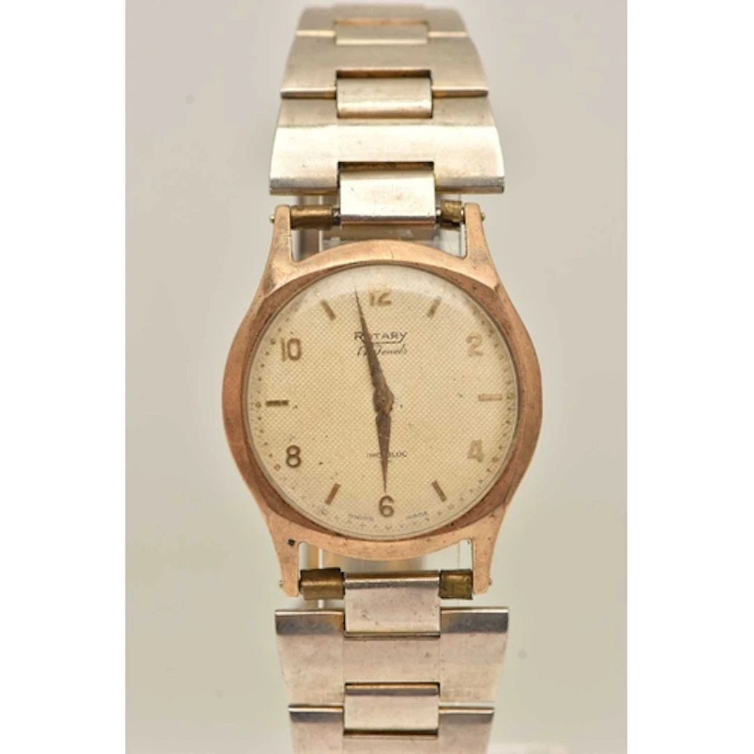 A 9CT GOLD WRISTWATCH, an AF yellow gold cased 'Rotary' watc...