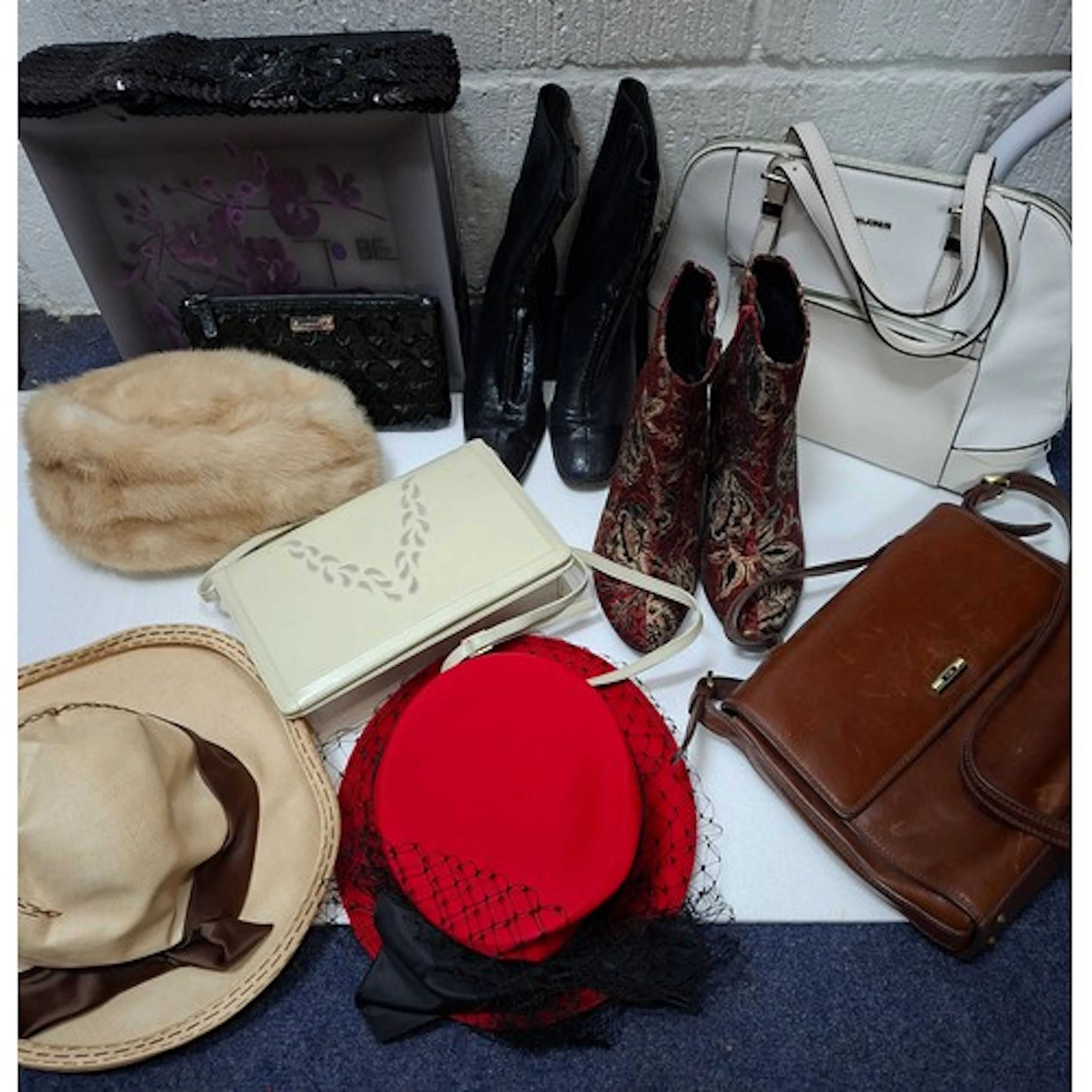 Fashion accessories to include 2 pairs of modern ankle boots...