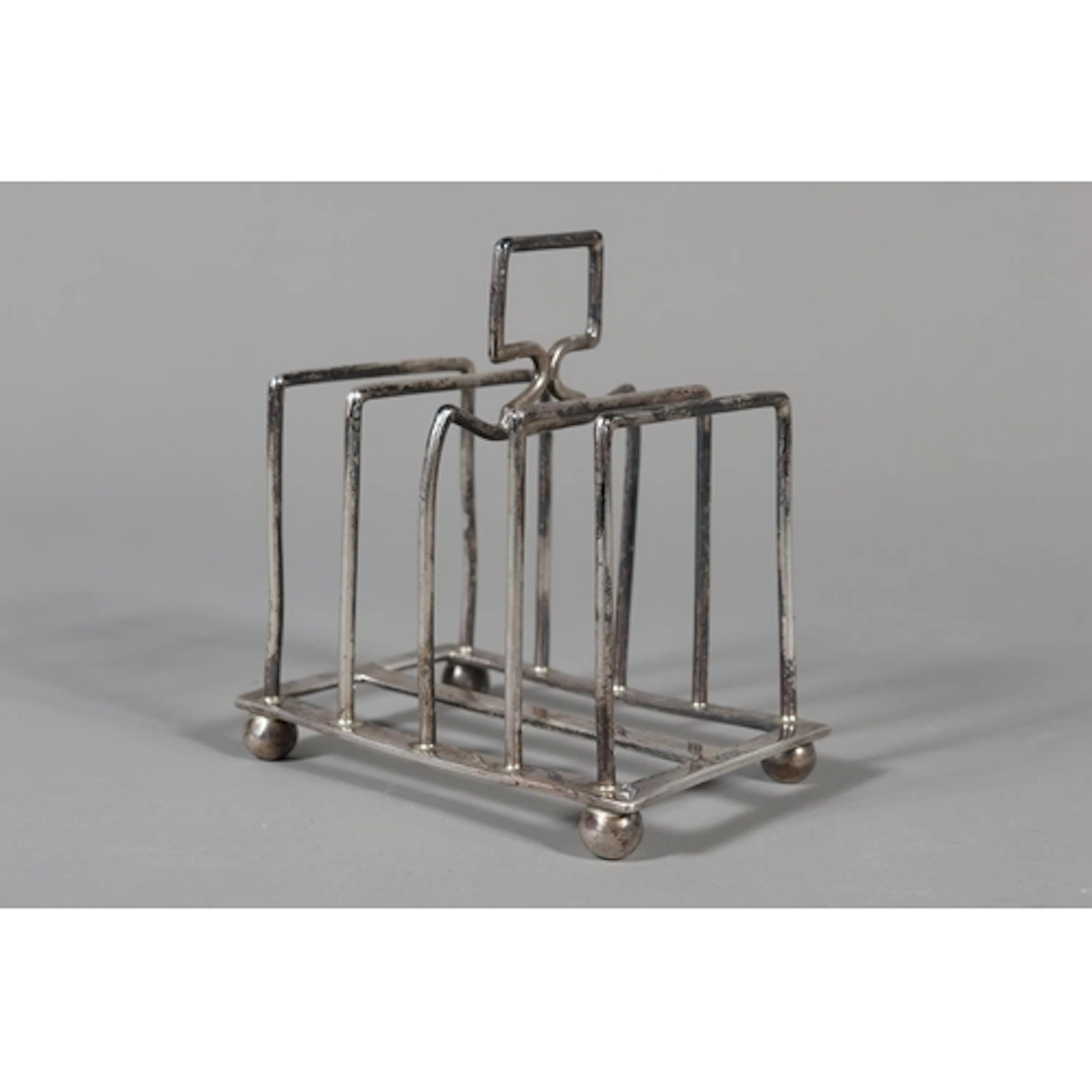 Antique silver five-bar toast rack by William Hutton &a...