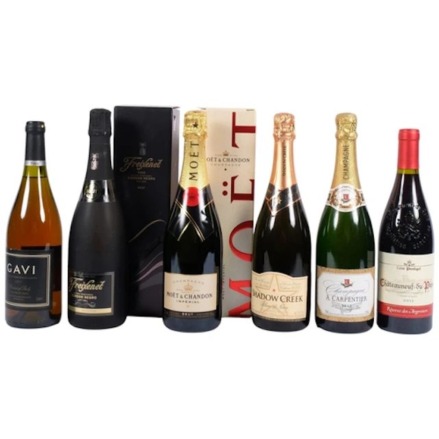 4 bottles of Champagne and sparkling wines, and a bottle of ...