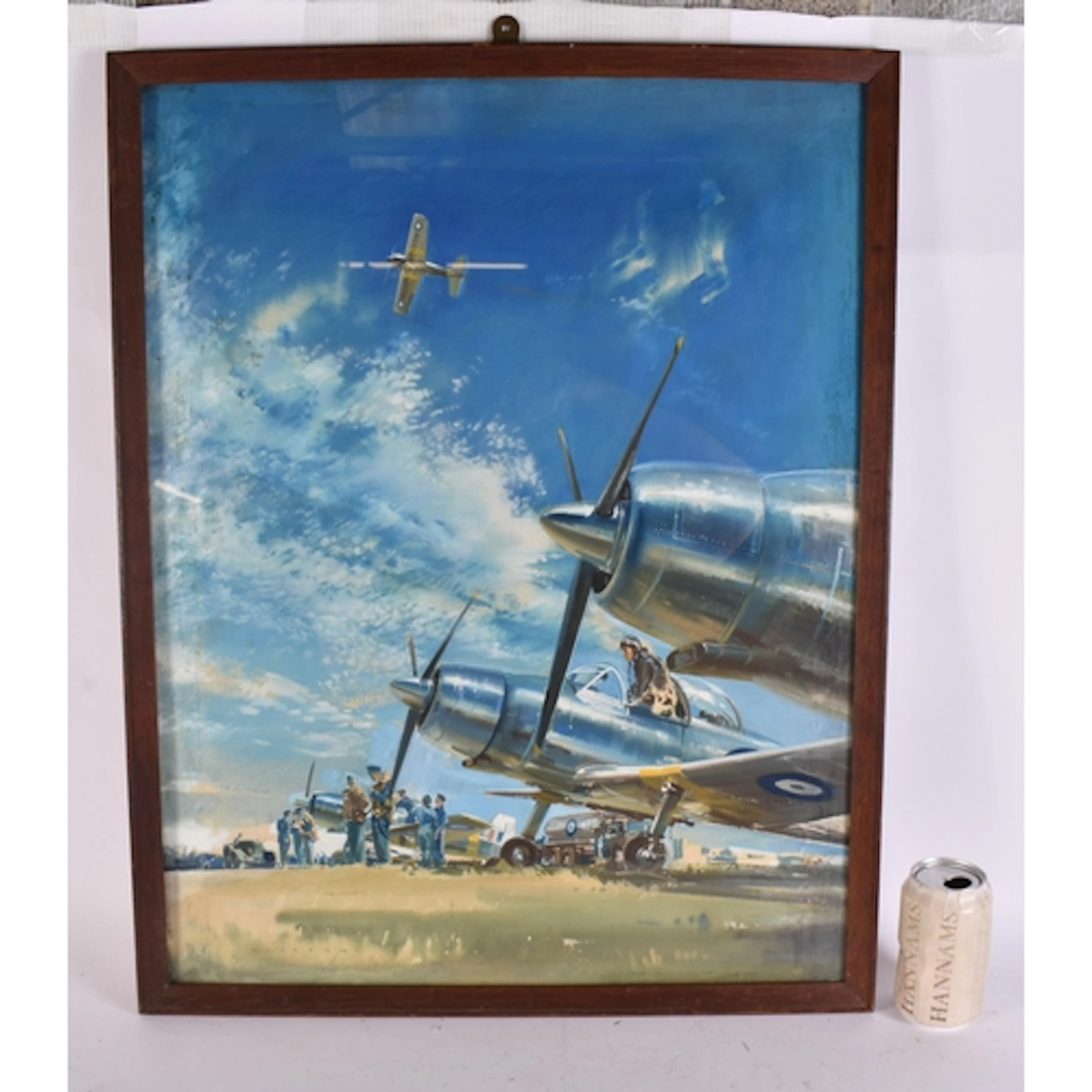 Frank Wootton (1914-1988) Painting, Aviation scene. 68 cm x ...