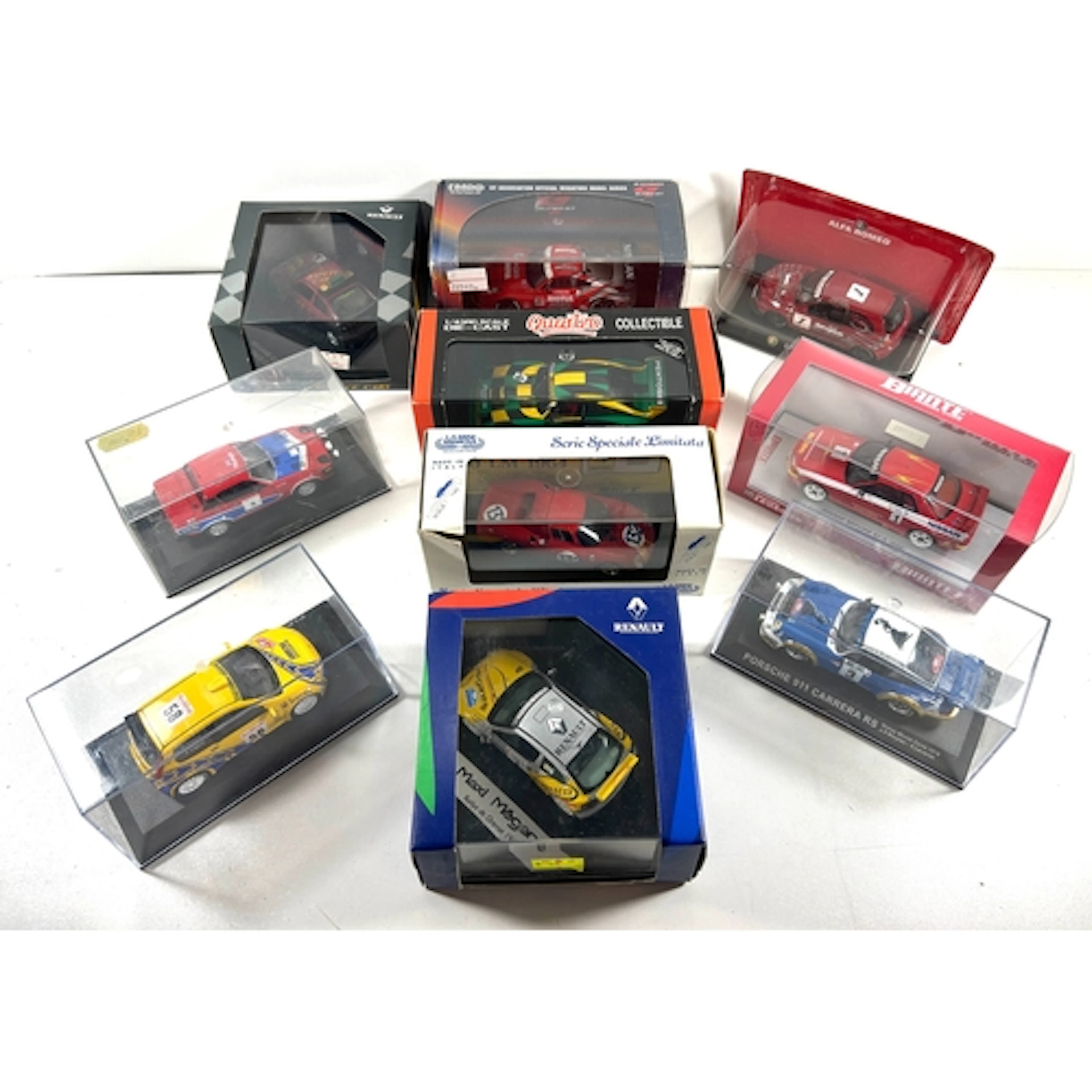 18 1:43 scale racing/rally cars. By Spark, Quartzo, EBBRO, B...