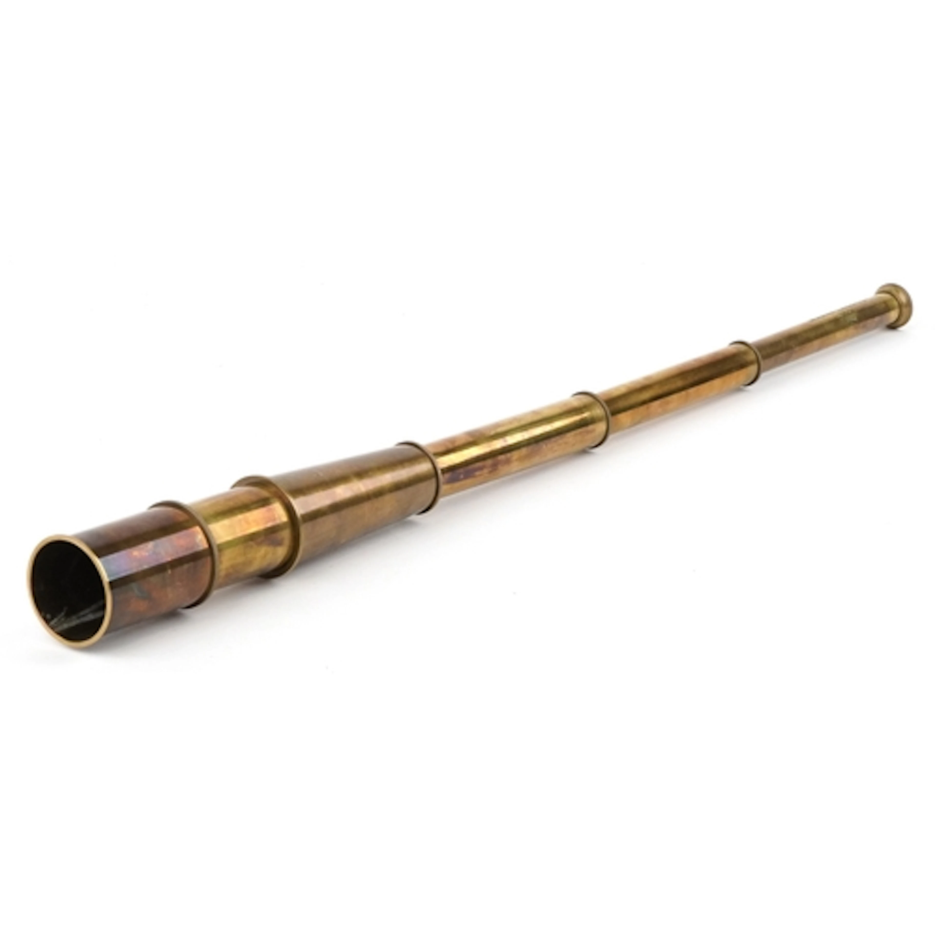 Military style brass three draw telescope, 91.5cm in length ...